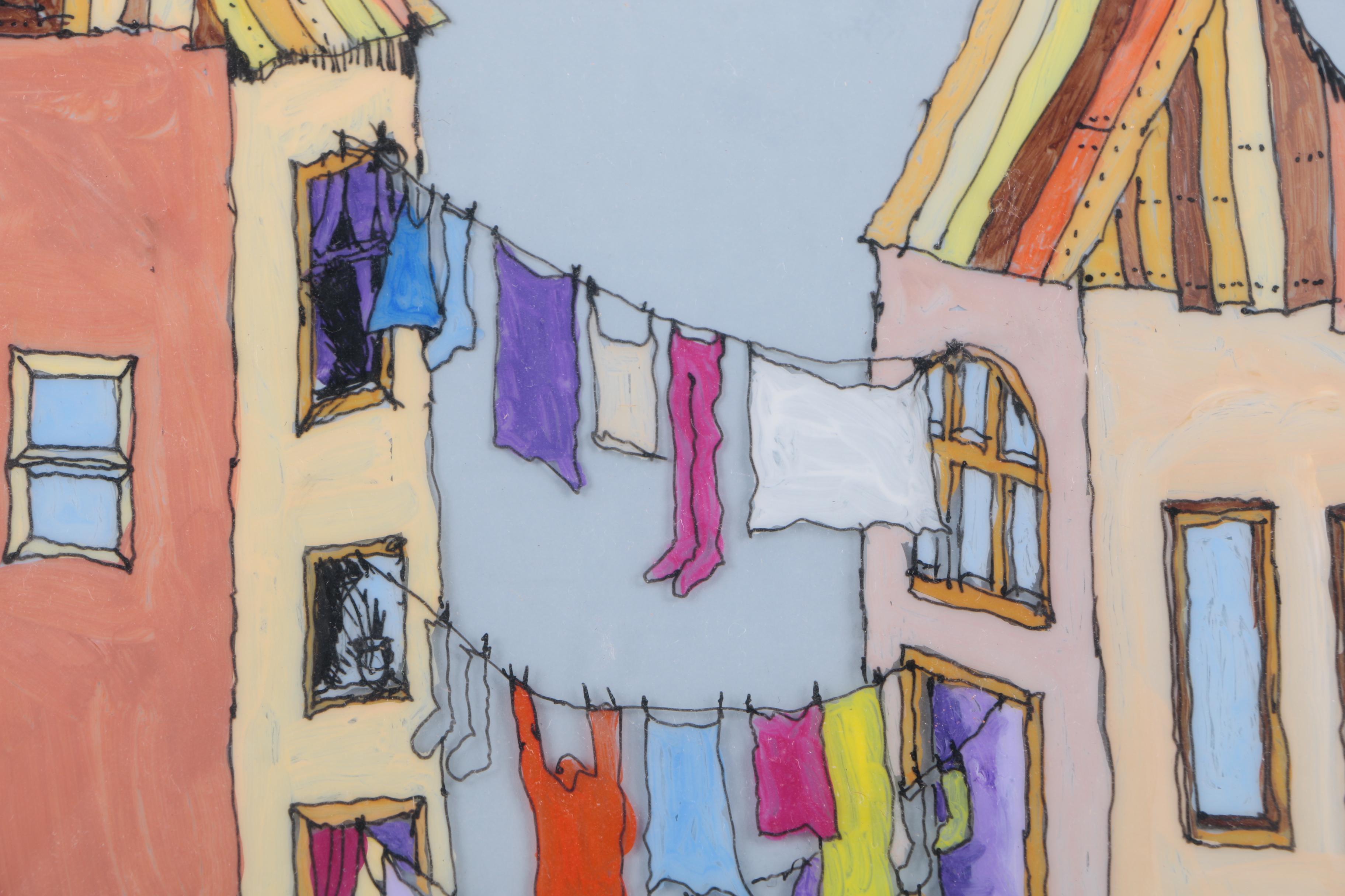 Shaffer Mixed Media on Celluloid Cityscape