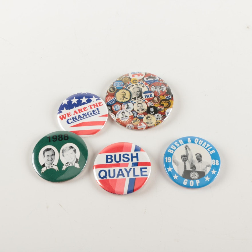 Collection of Five Political Buttons
