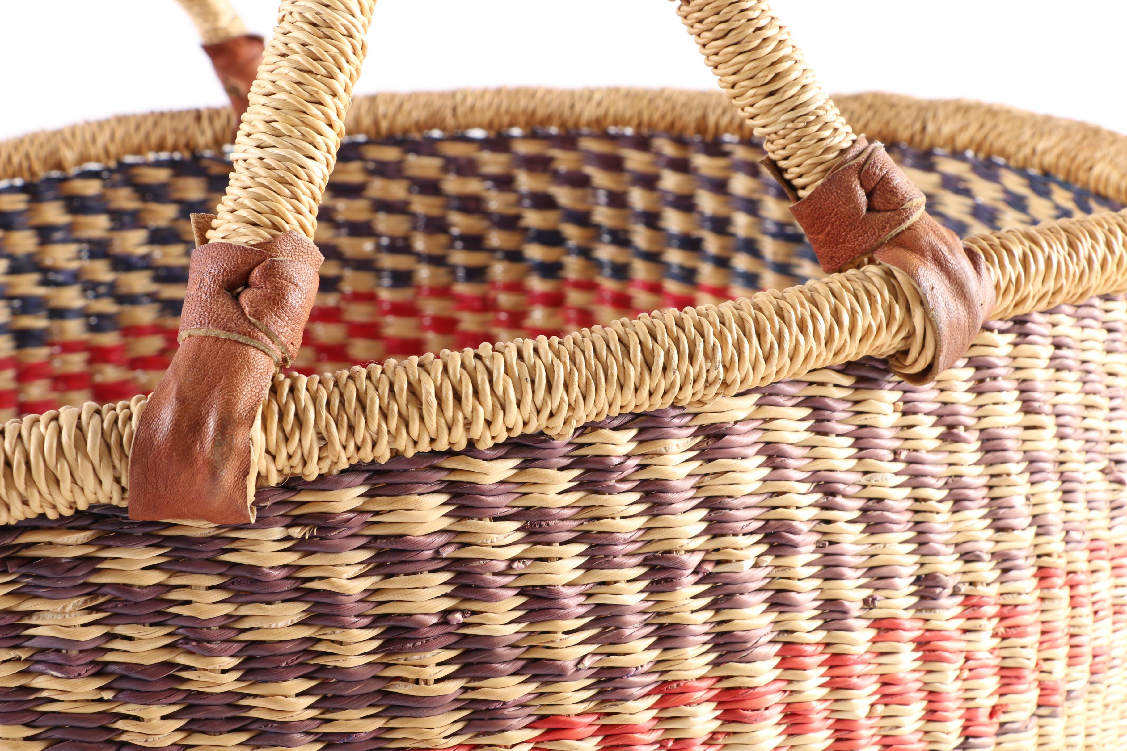 Woven Basket with Spools of Yarn and Thread