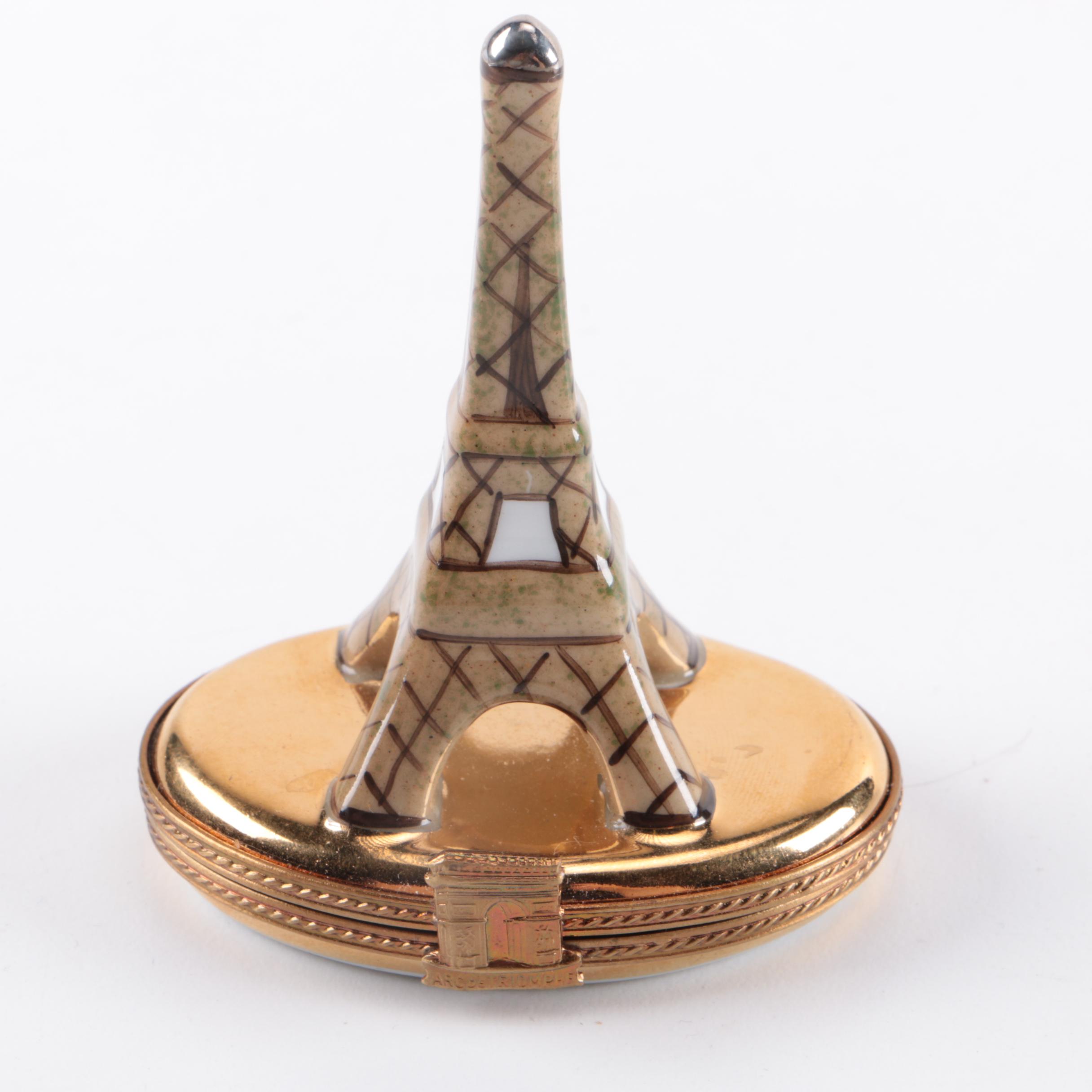 Hand-Painted Limoges Eiffel Tower Box