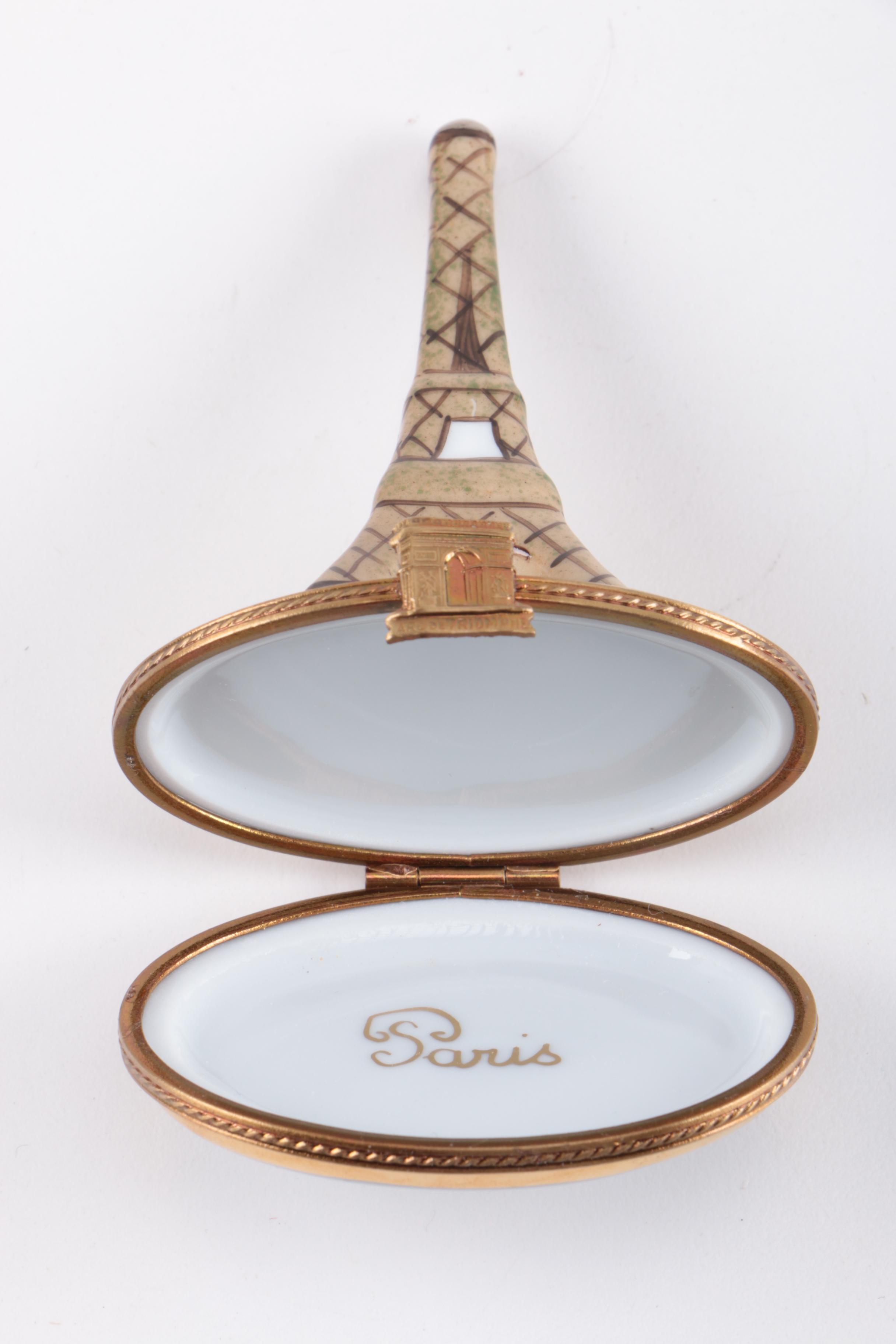 Hand-Painted Limoges Eiffel Tower Box