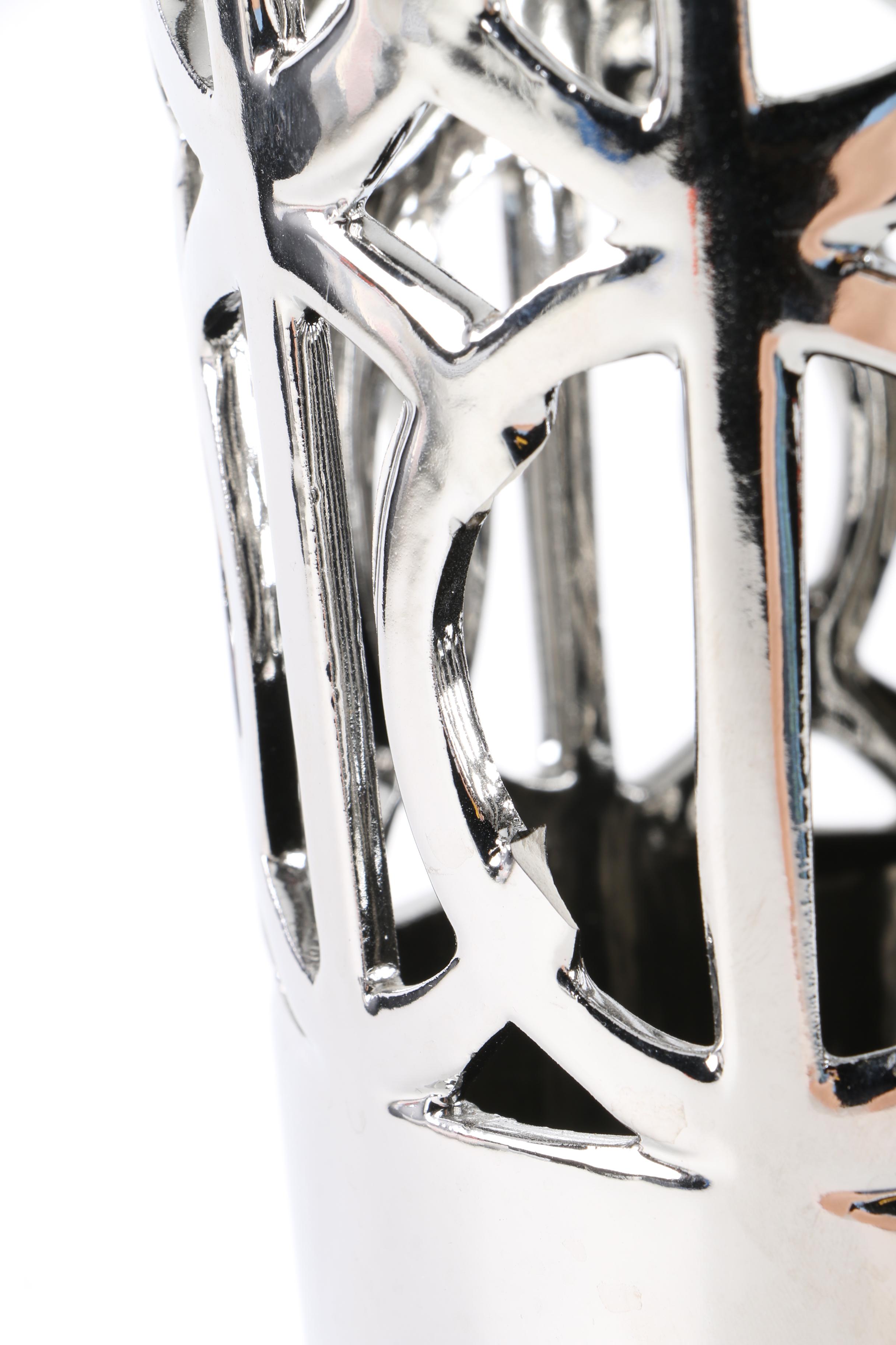 Three Hands Corp. Chrome Finished Vase