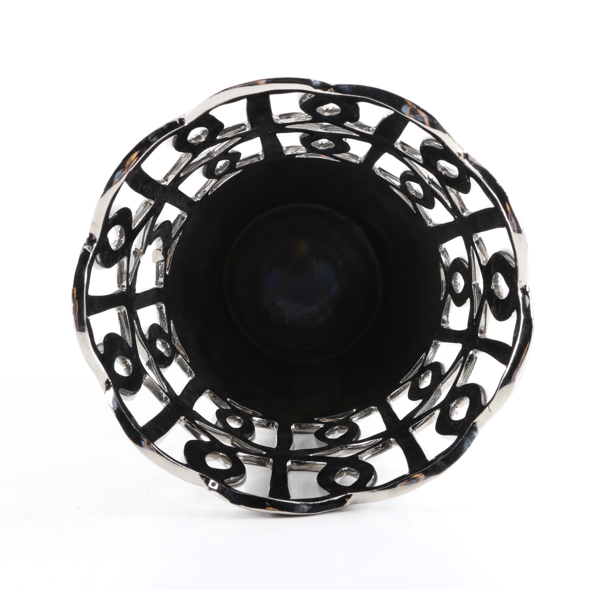 Three Hands Corp. Chrome Finished Vase