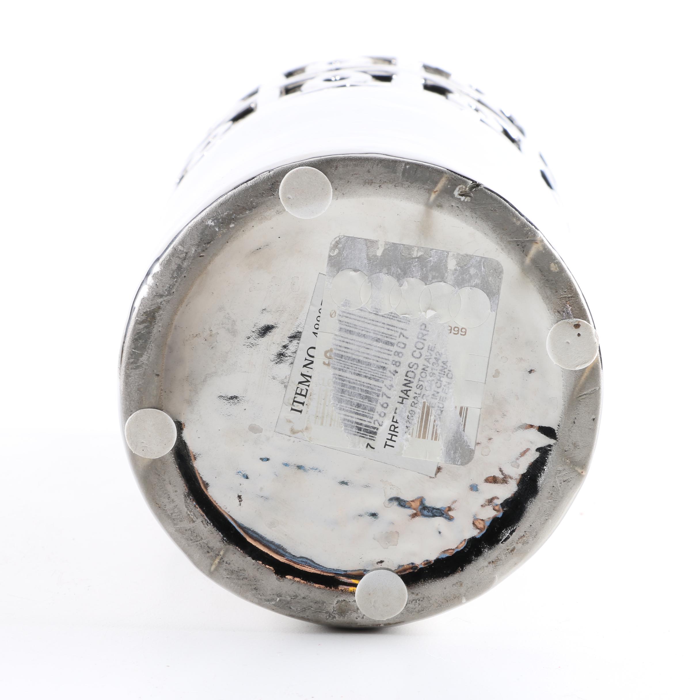 Three Hands Corp. Chrome Finished Vase
