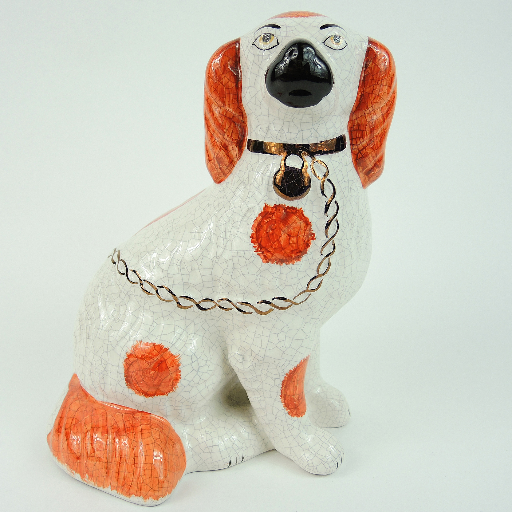 Modern Reproduction Staffordshire Ceramic Spaniel Figure