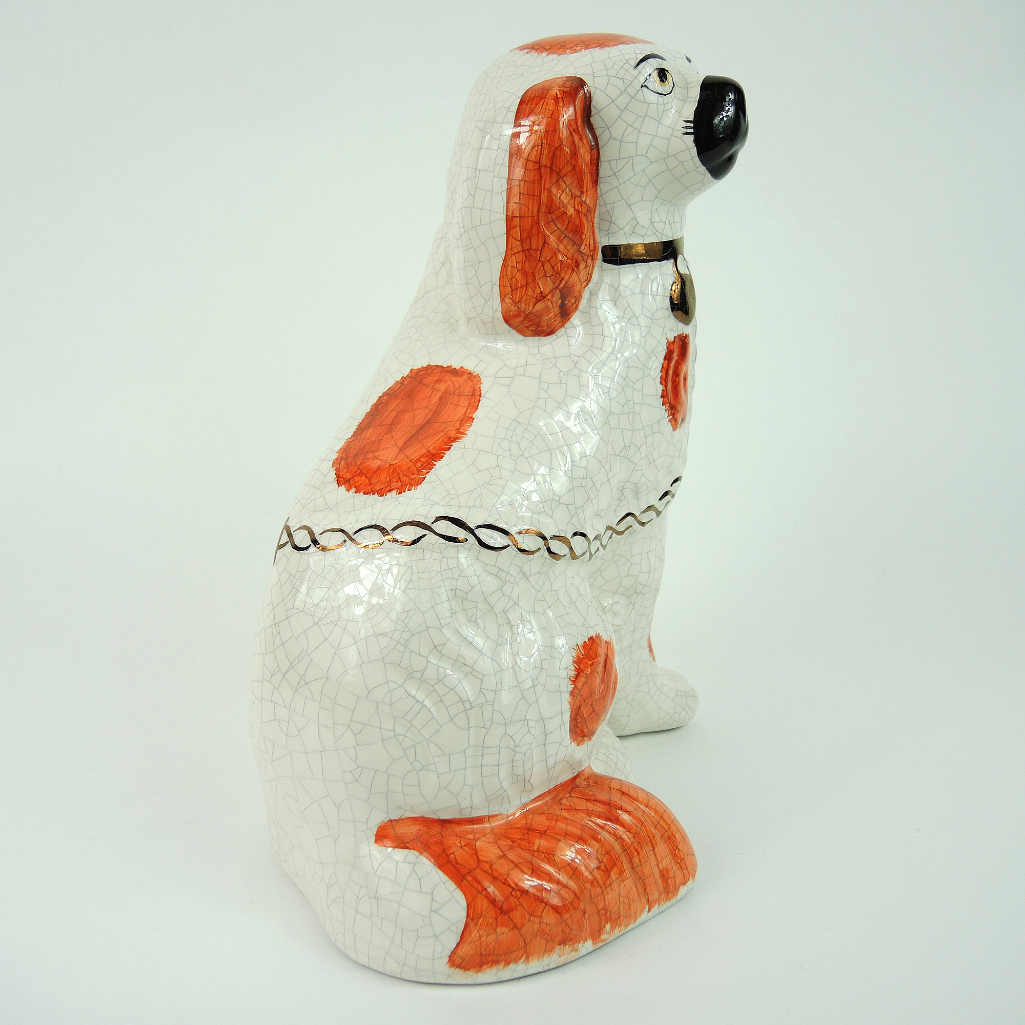 Modern Reproduction Staffordshire Ceramic Spaniel Figure