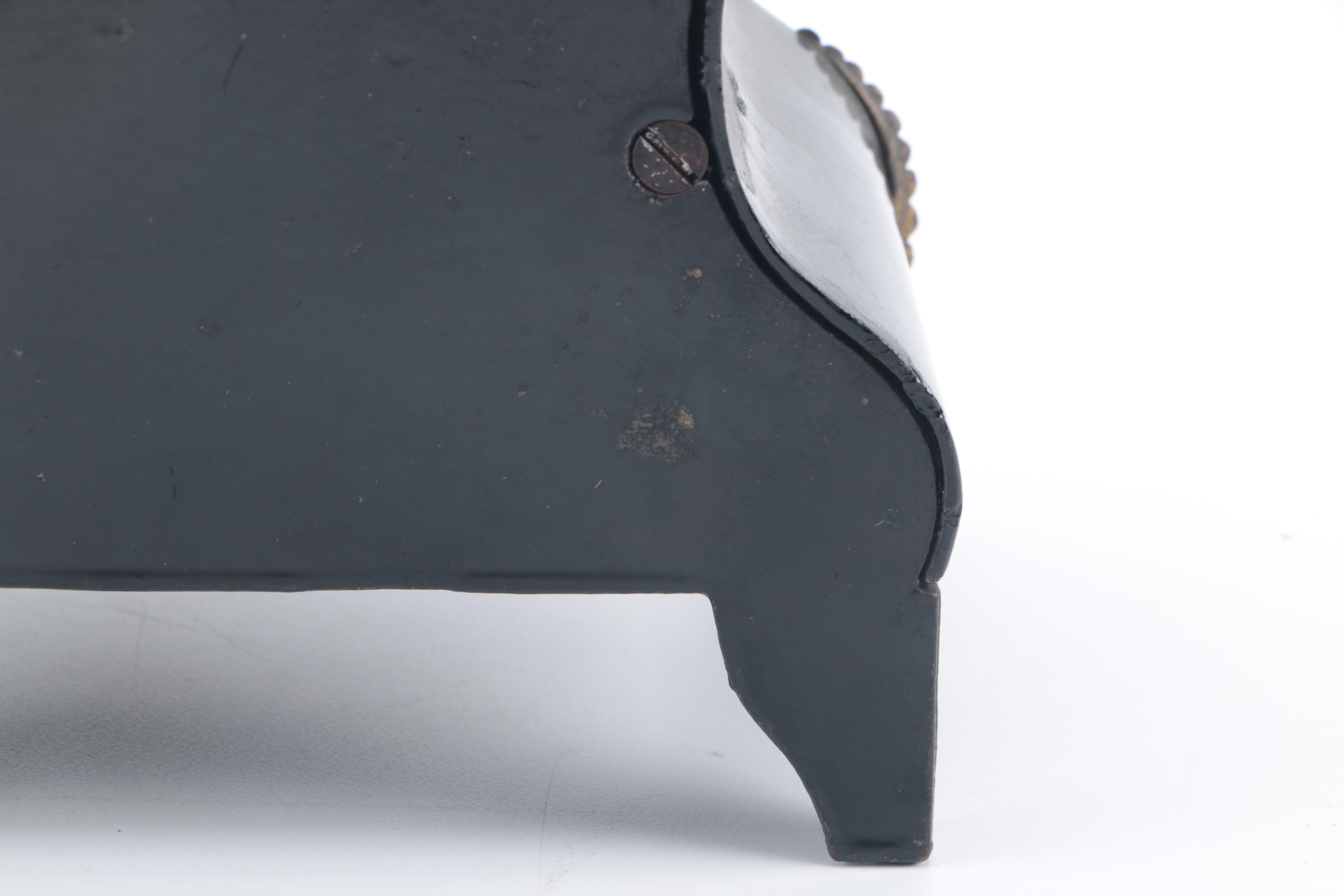 Vintage Black Lacquered Mantel Clock by Ansonia