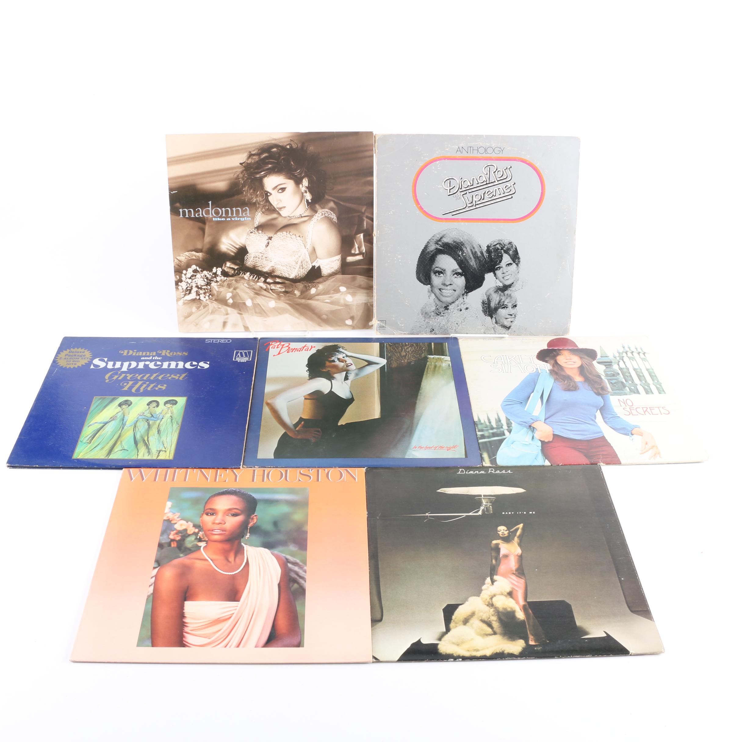 Madonna, Diana Ross, Pat Benatar, Carly Simon, and Whitney Houston LPs