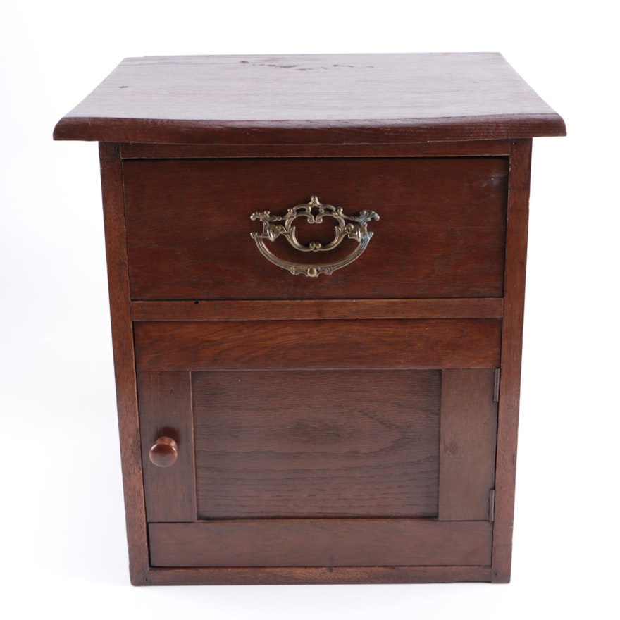 Vintage Oak Cabinet Nightstand