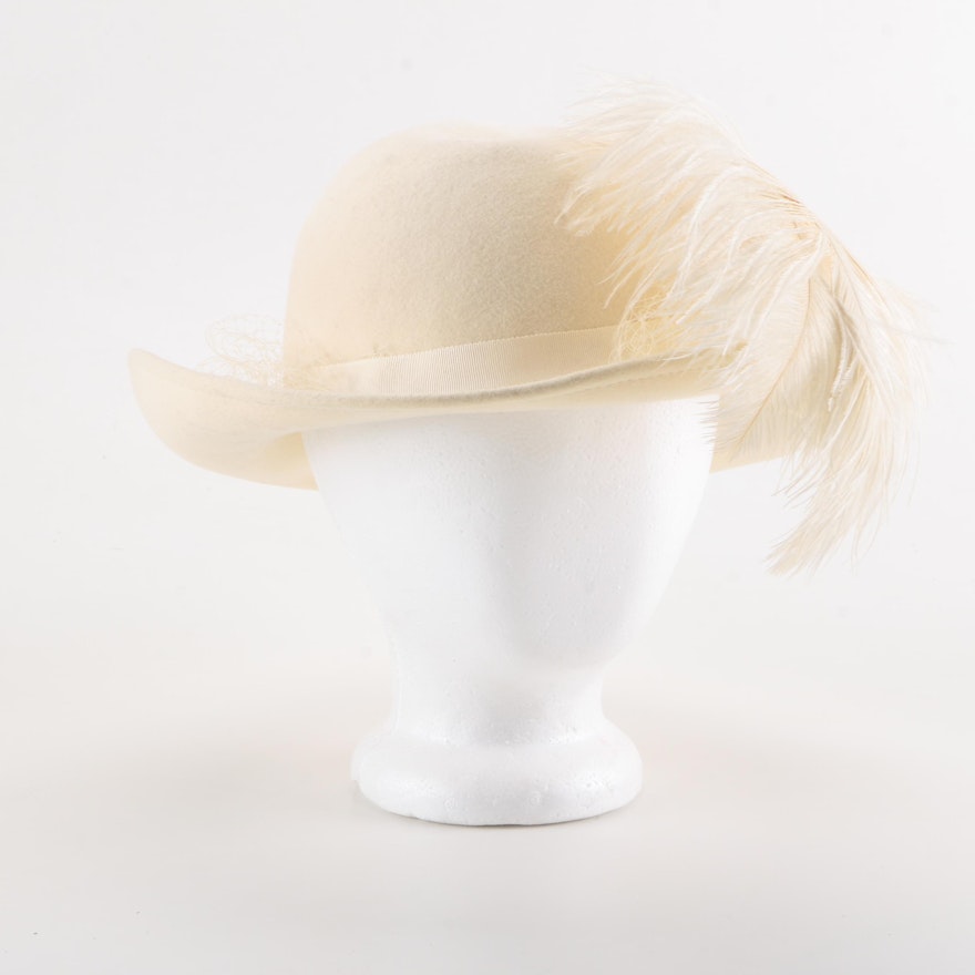 Evelyn Varon Cream Wool Hat