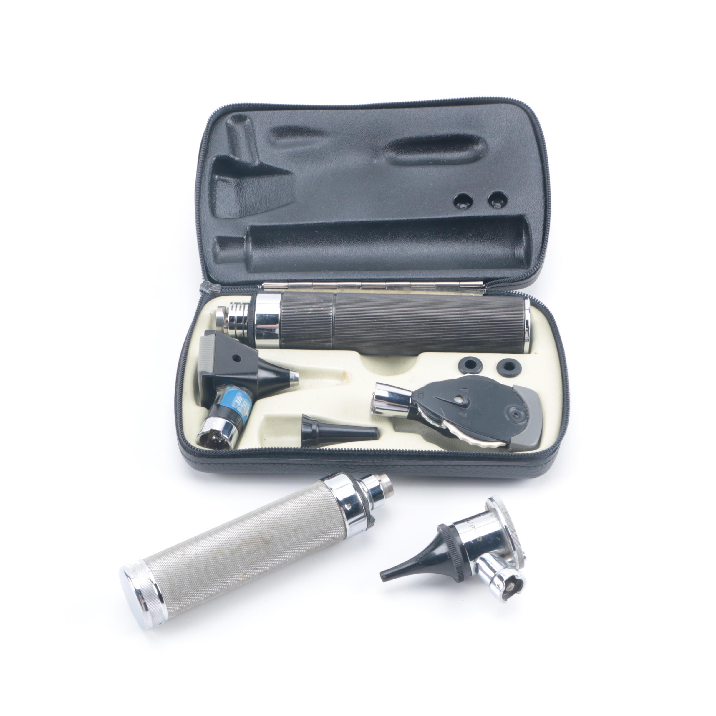 Pair of Otoscopes with Case
