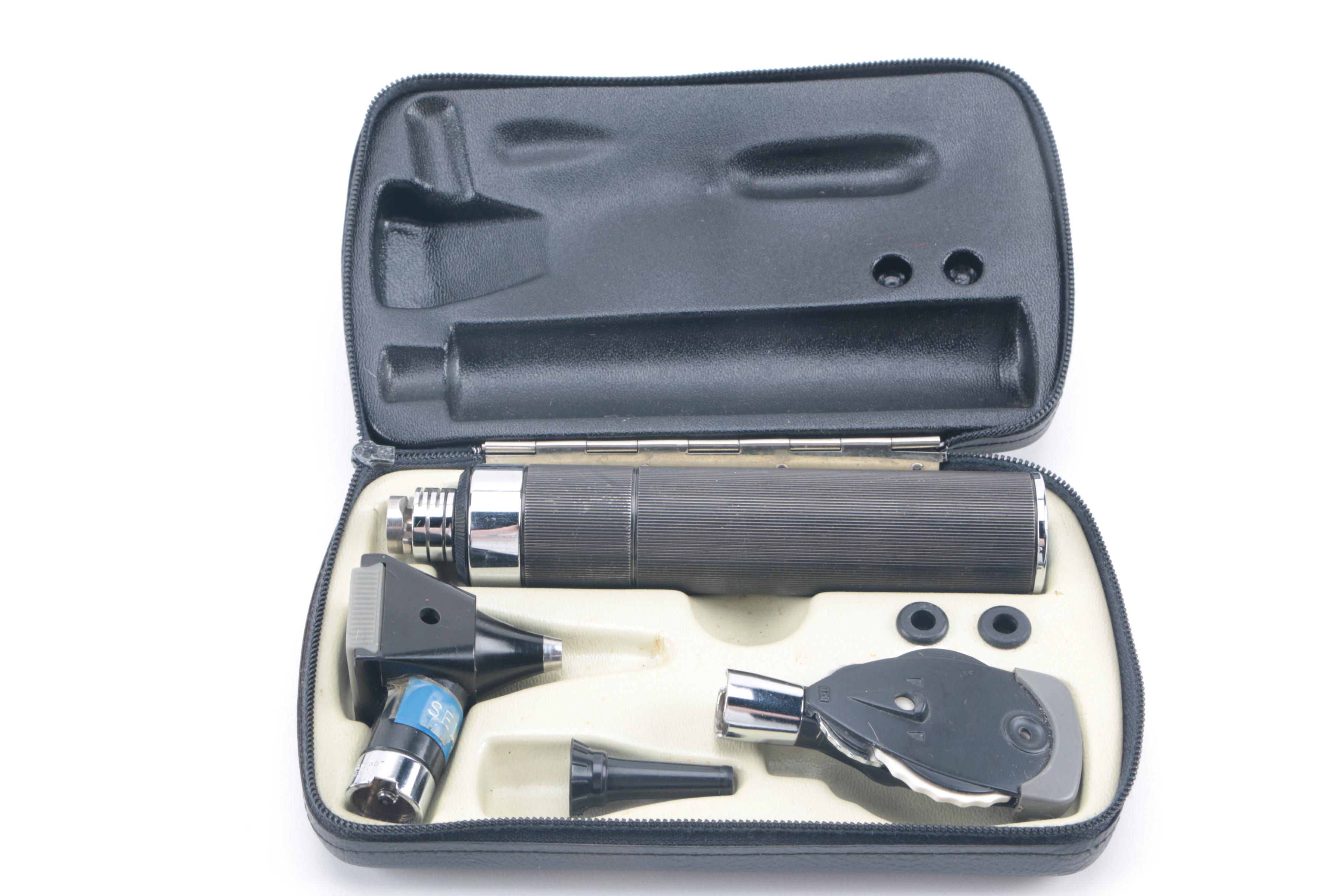 Pair of Otoscopes with Case