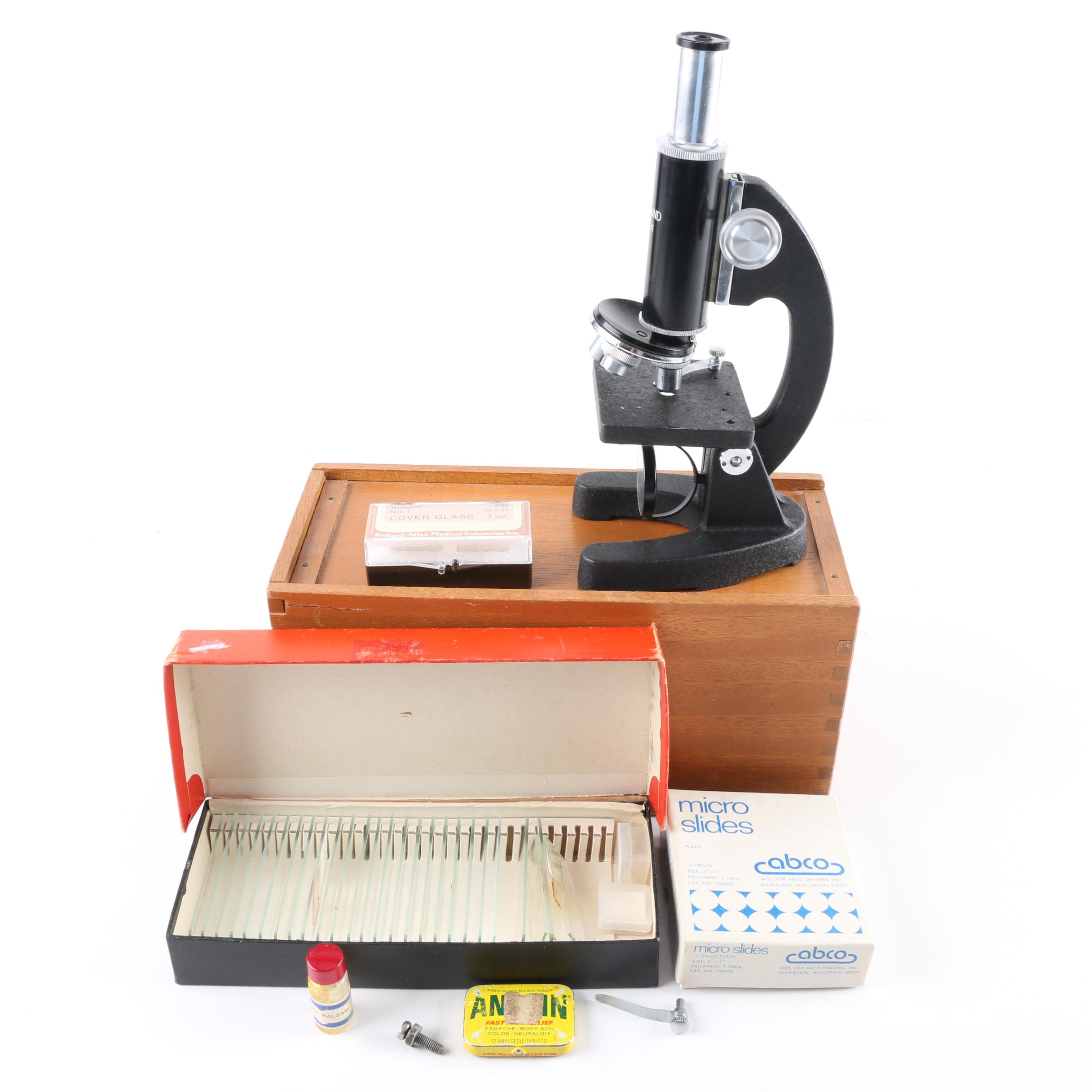 Edmund Microscope with Accessories