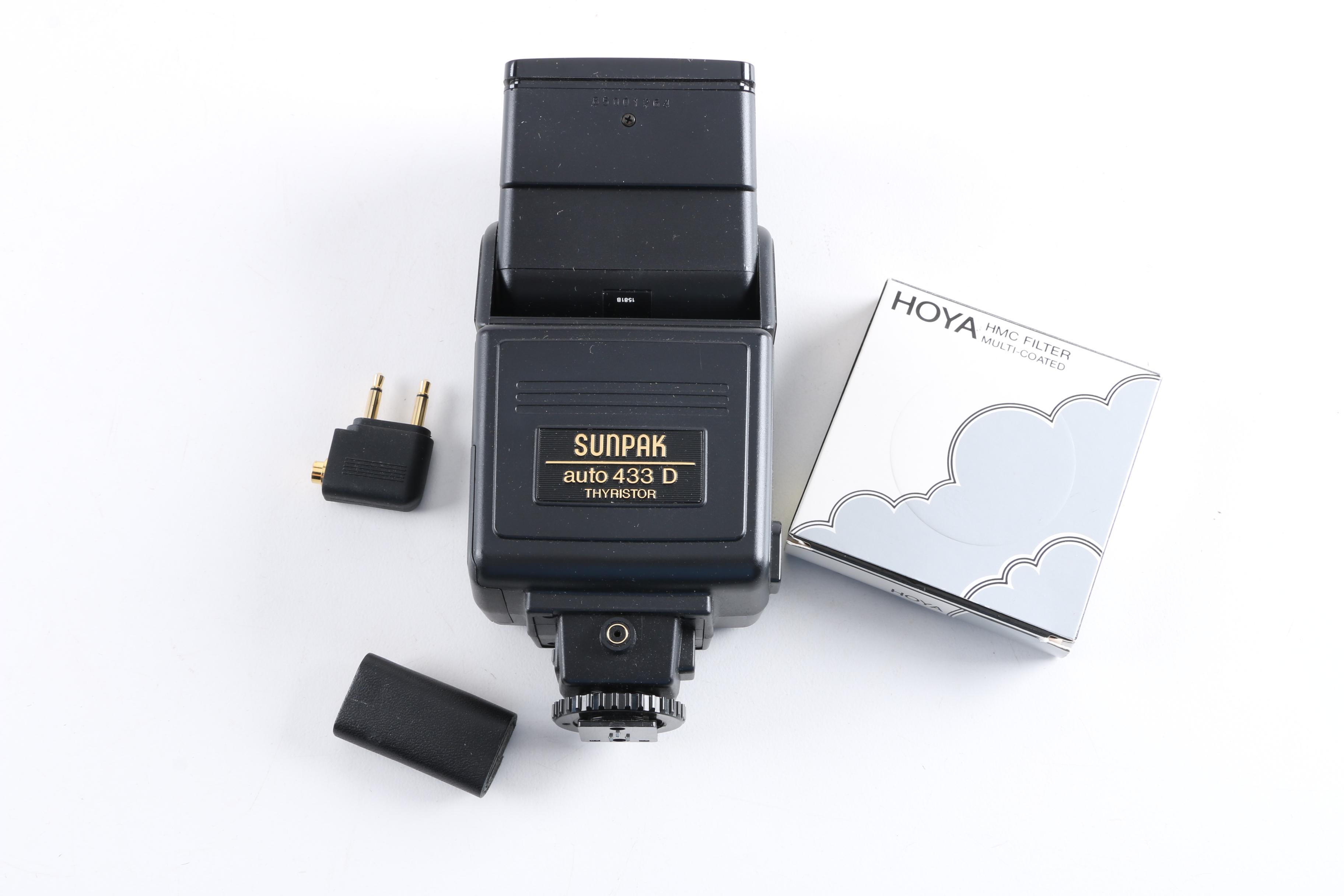 Pentax Asahi Spotmatic Camera And Sunpack Flash