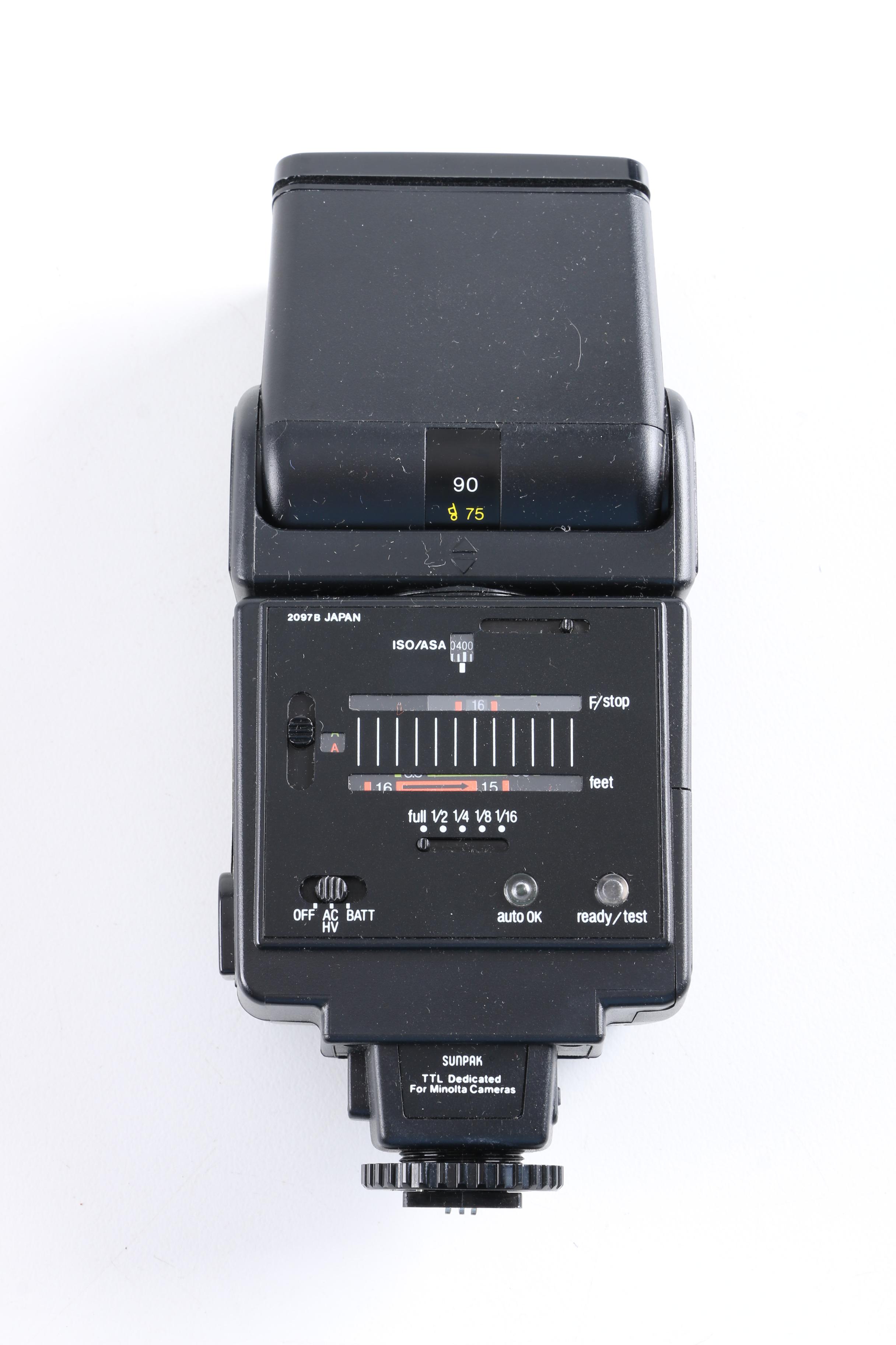 Pentax Asahi Spotmatic Camera And Sunpack Flash