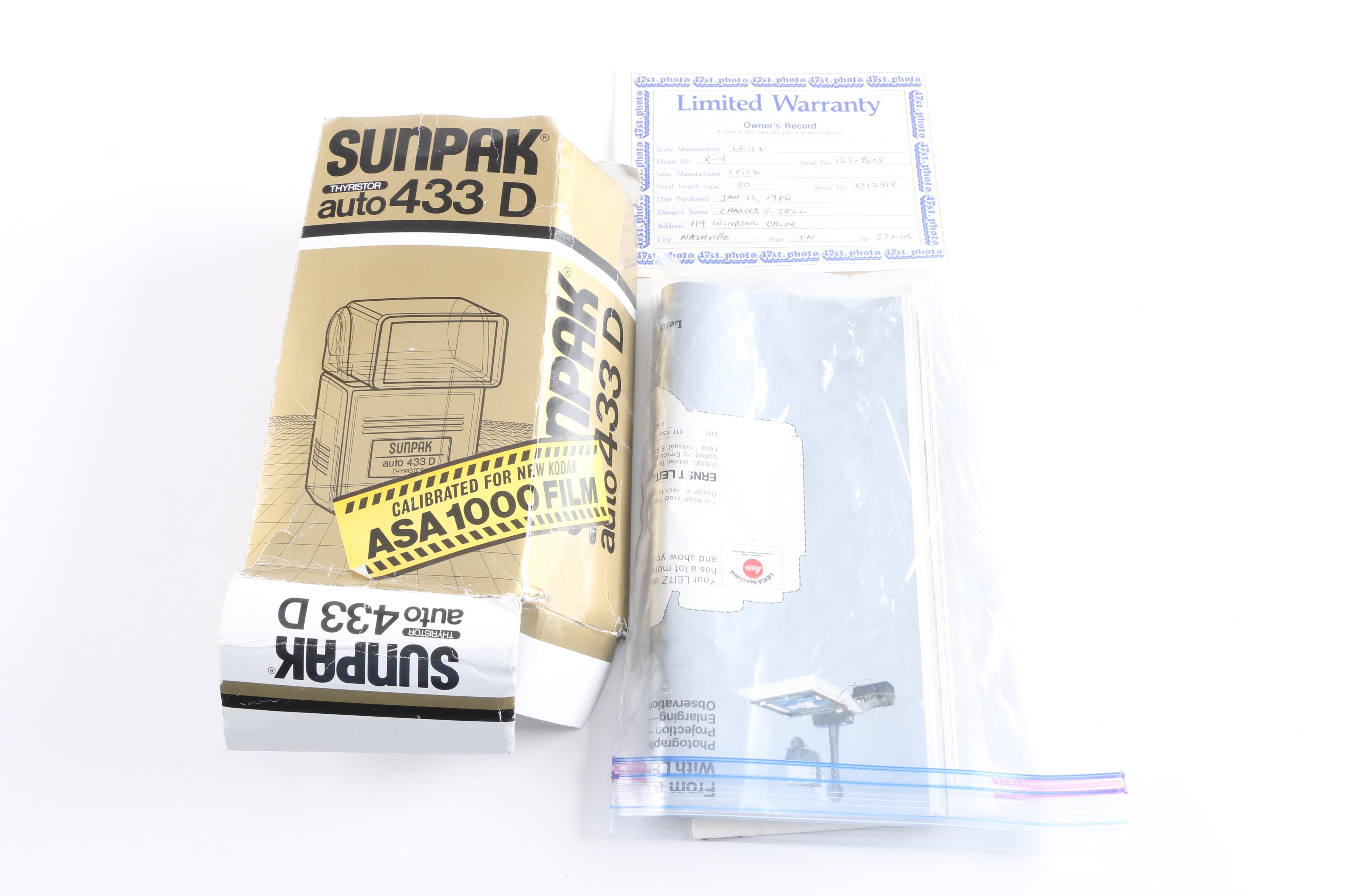 Pentax Asahi Spotmatic Camera And Sunpack Flash