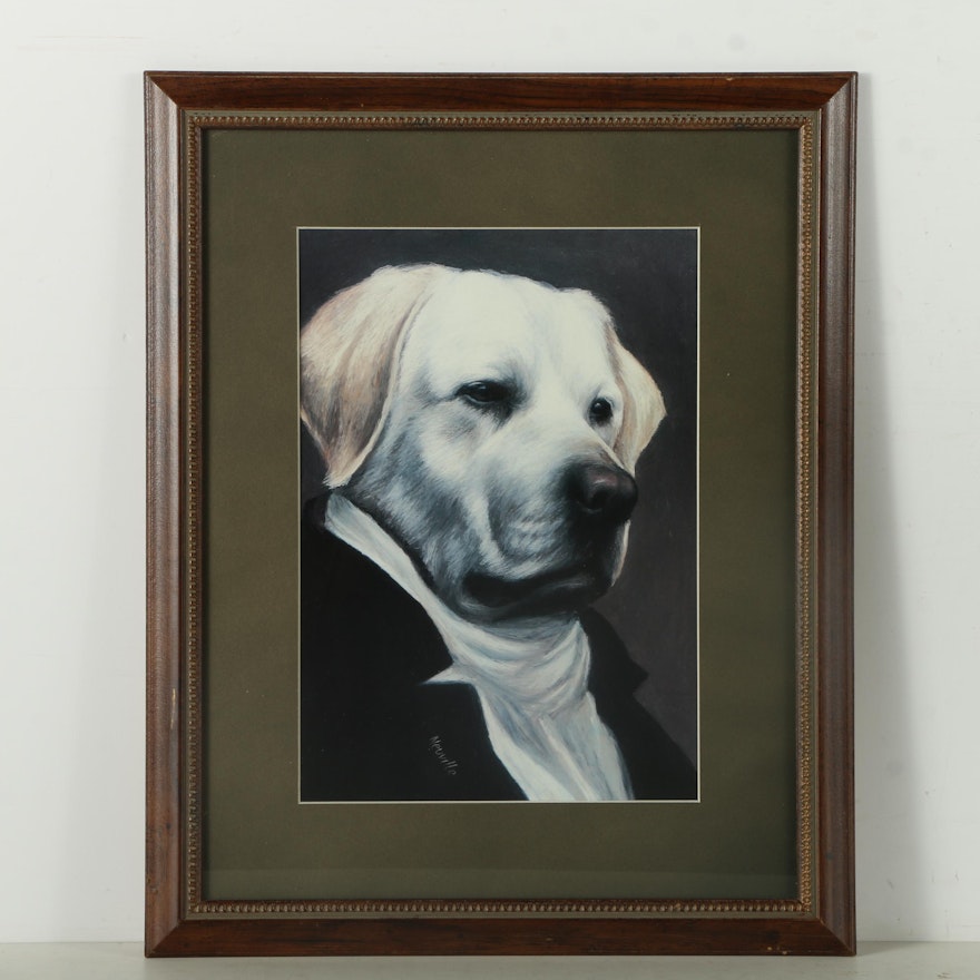 Bombay Company Offset Lithograph of Anthropomorphic Dog