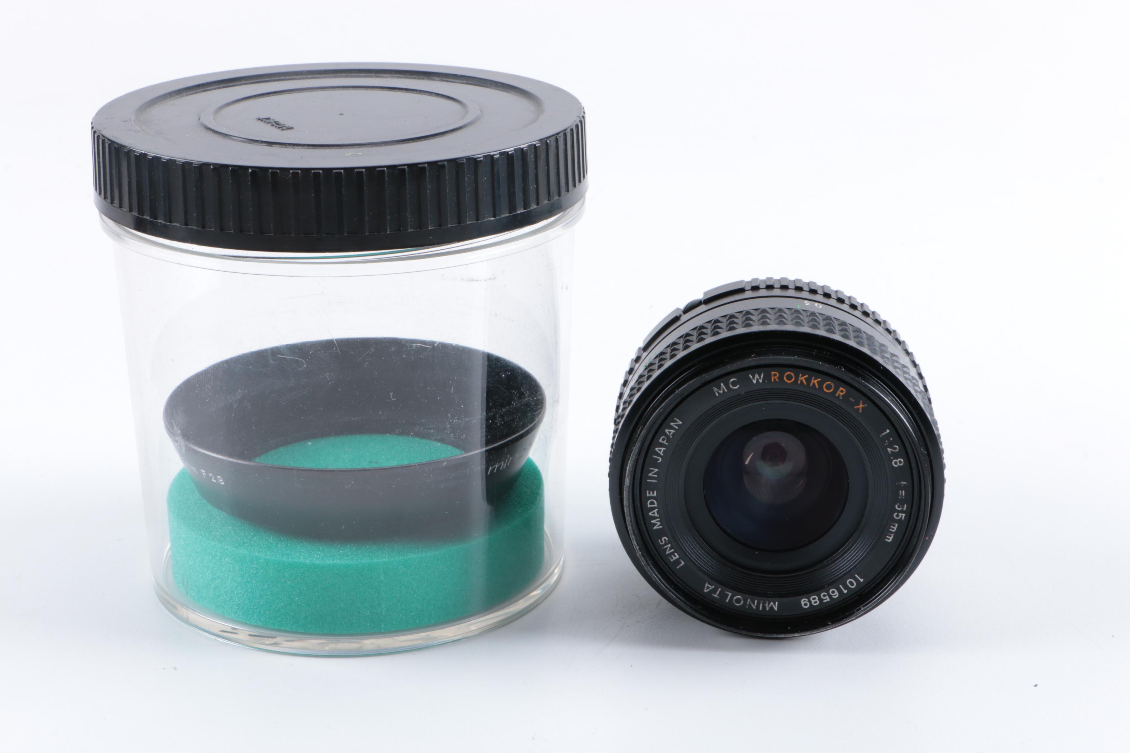 Vintage Minolta XE-5 and 16 EE II Cameras with Accessories