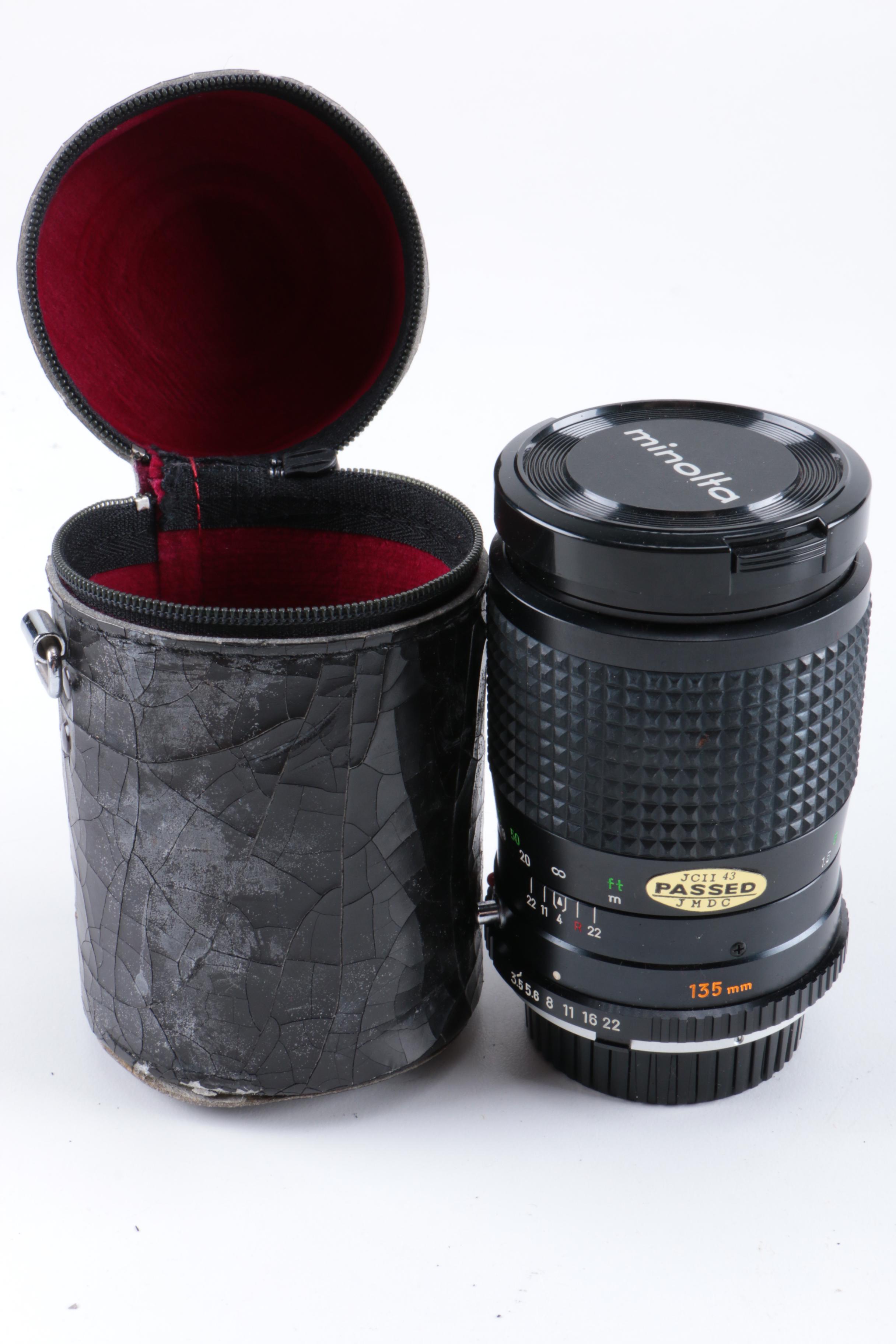 Vintage Minolta XE-5 and 16 EE II Cameras with Accessories