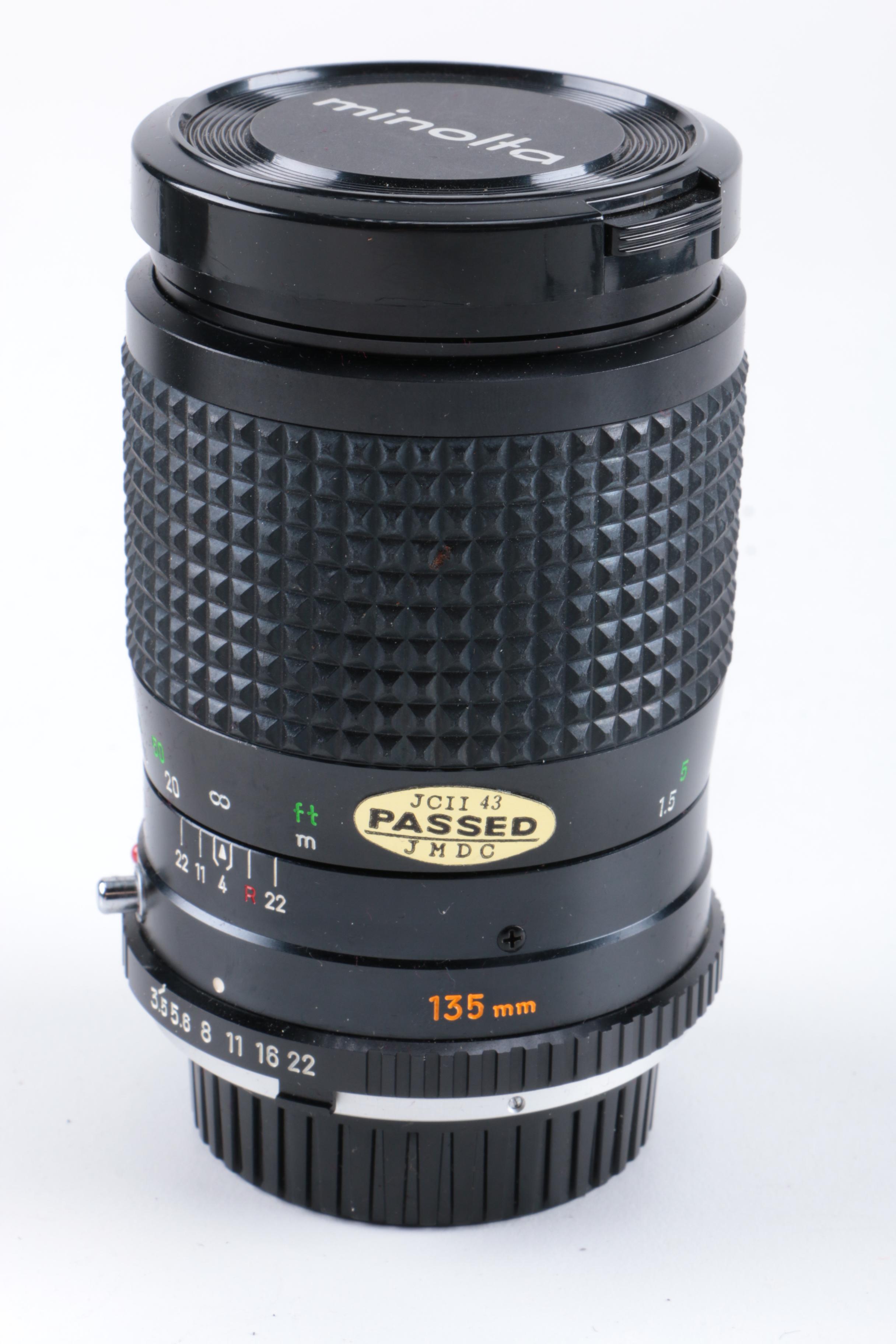 Vintage Minolta XE-5 and 16 EE II Cameras with Accessories