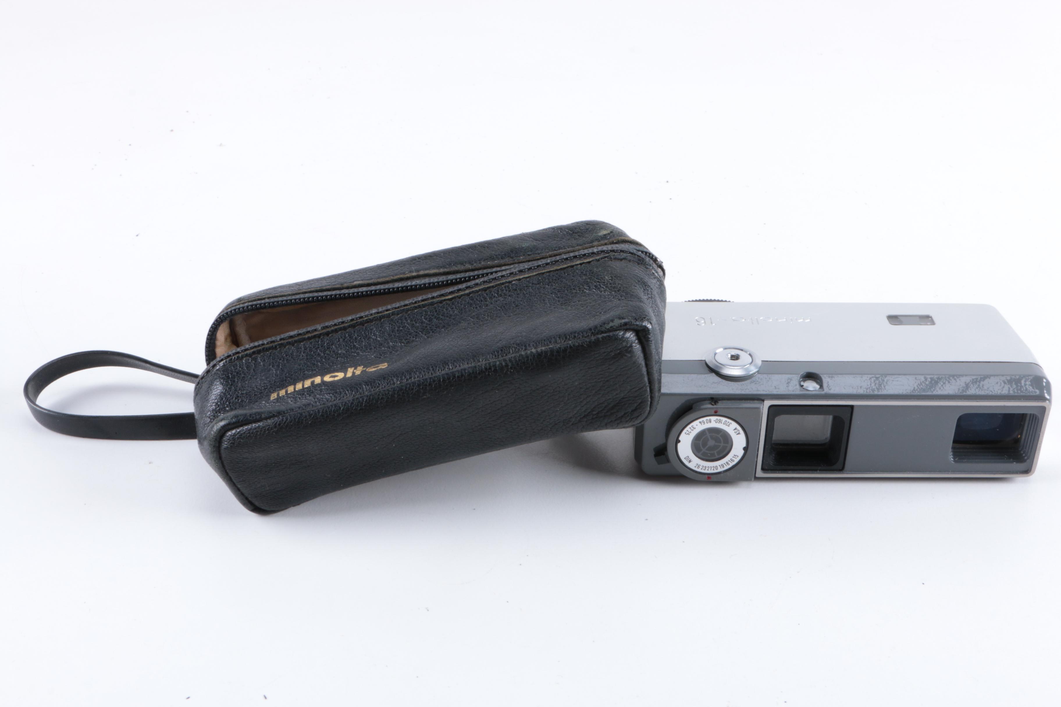 Vintage Minolta XE-5 and 16 EE II Cameras with Accessories