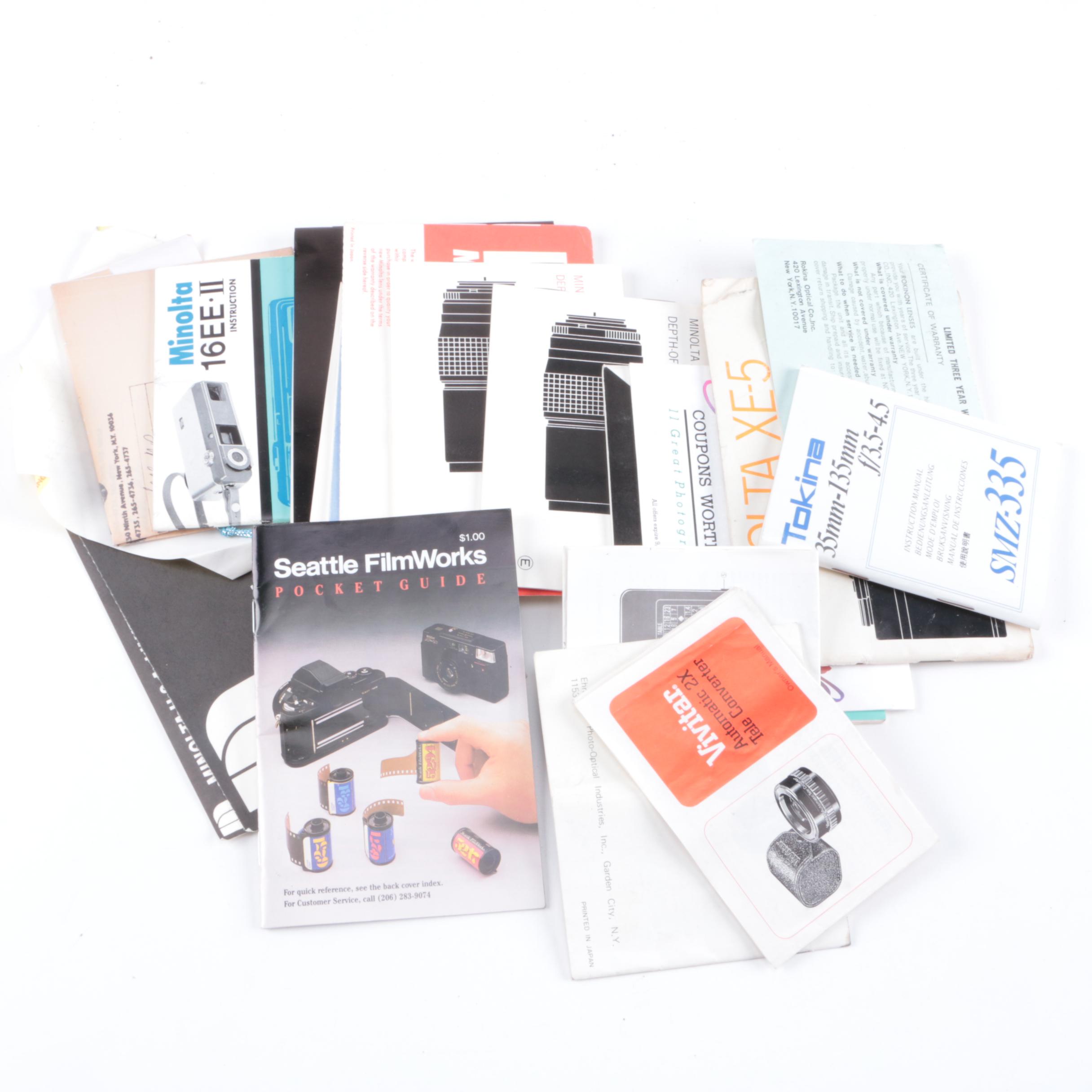 Vintage Minolta XE-5 and 16 EE II Cameras with Accessories