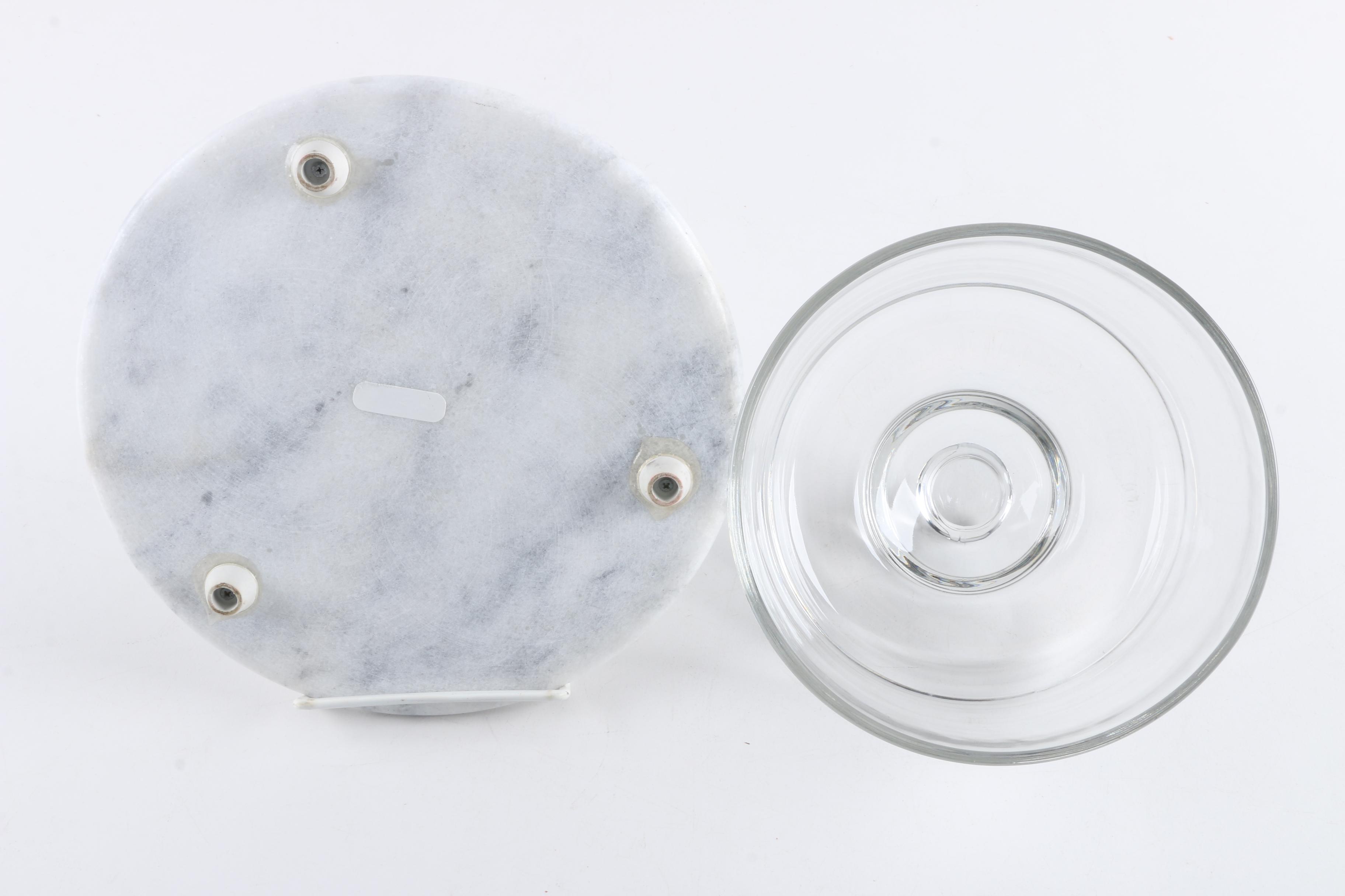 Glass Cheese Dome with Marble Base