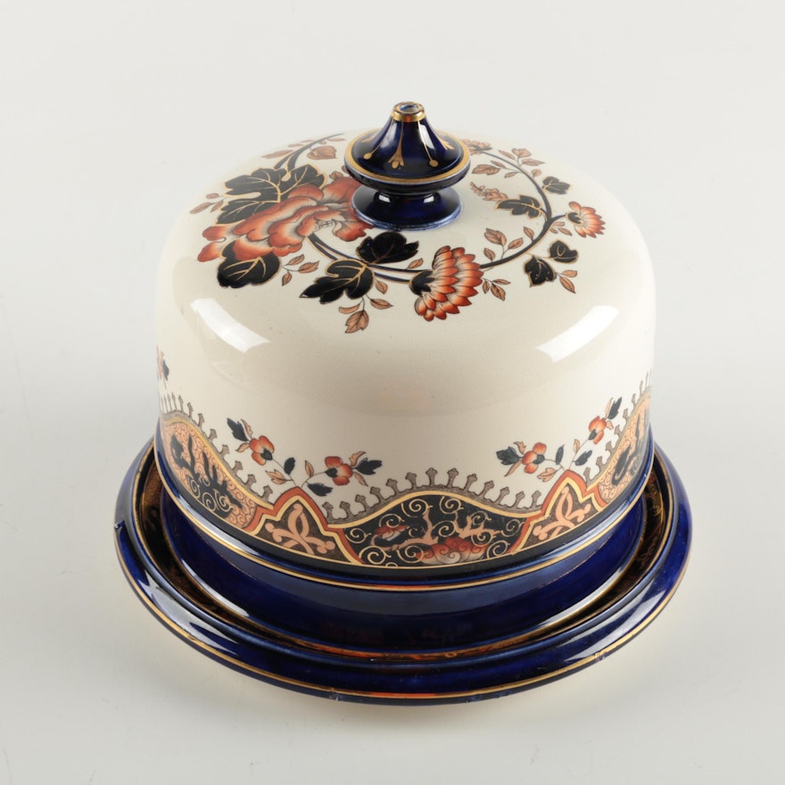 Hand Painted Porcelain Domed Butter Dish