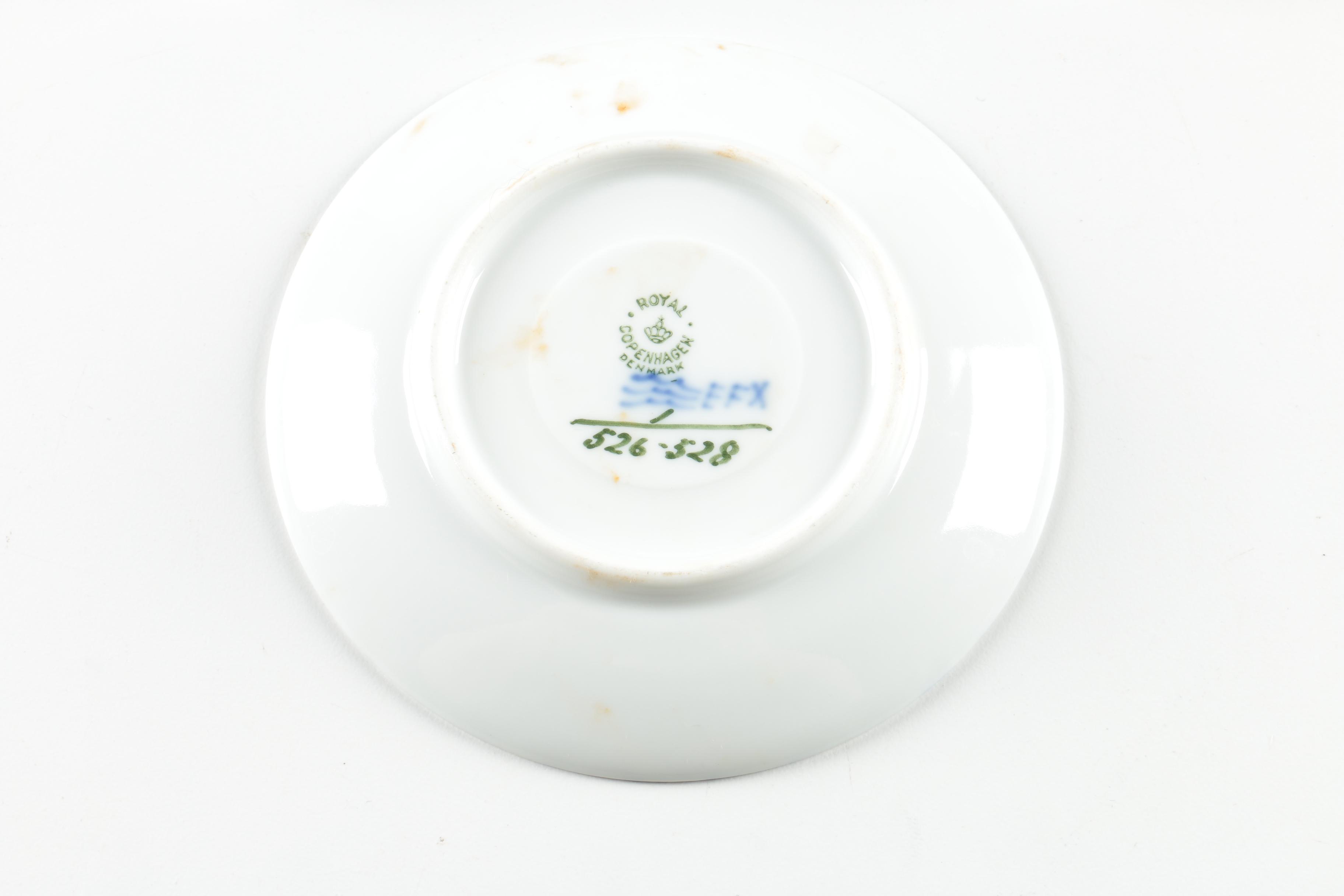 Royal Copenhagen "Blue Fluted" Porcelain Teacups and Saucers