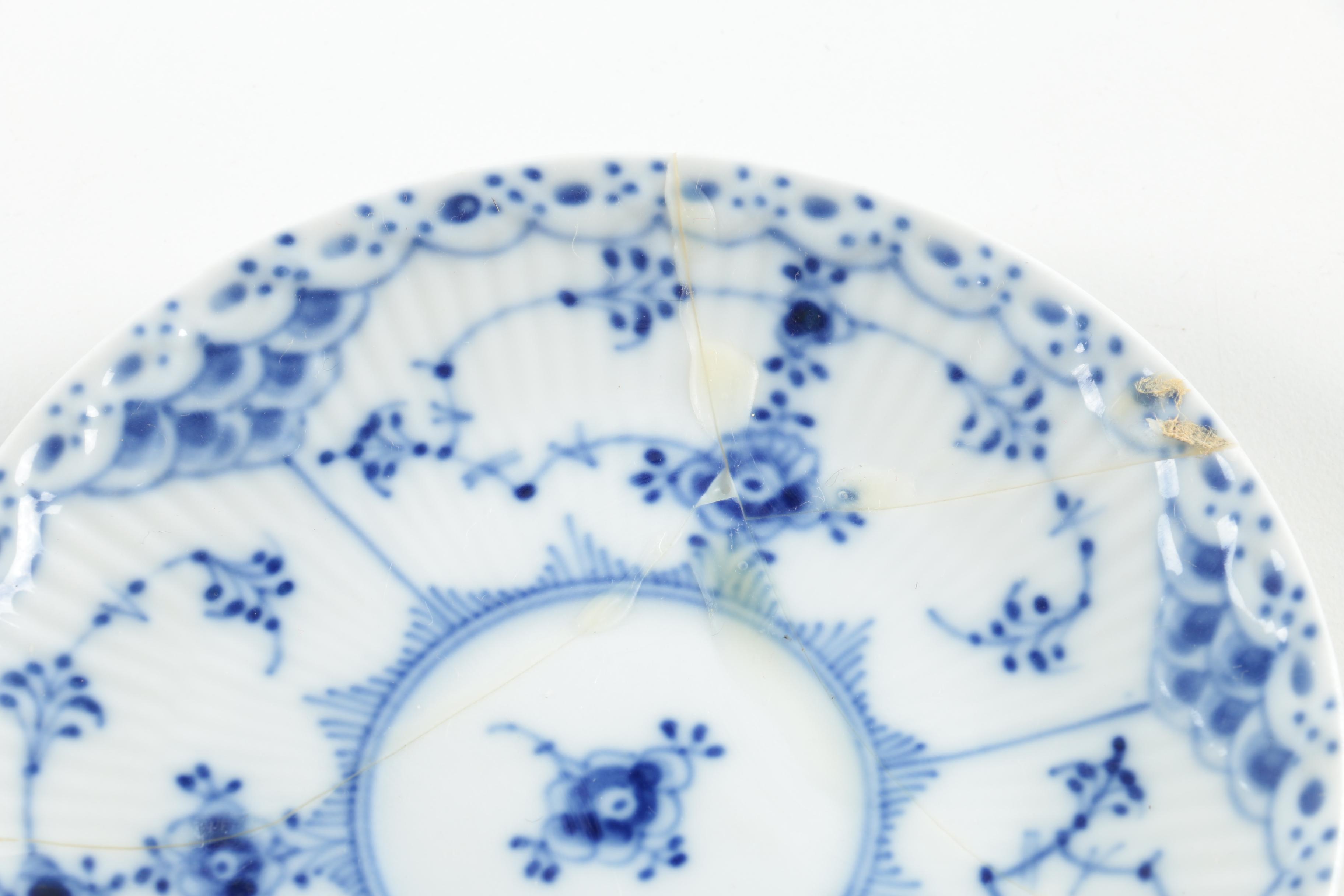 Royal Copenhagen "Blue Fluted" Porcelain Teacups and Saucers