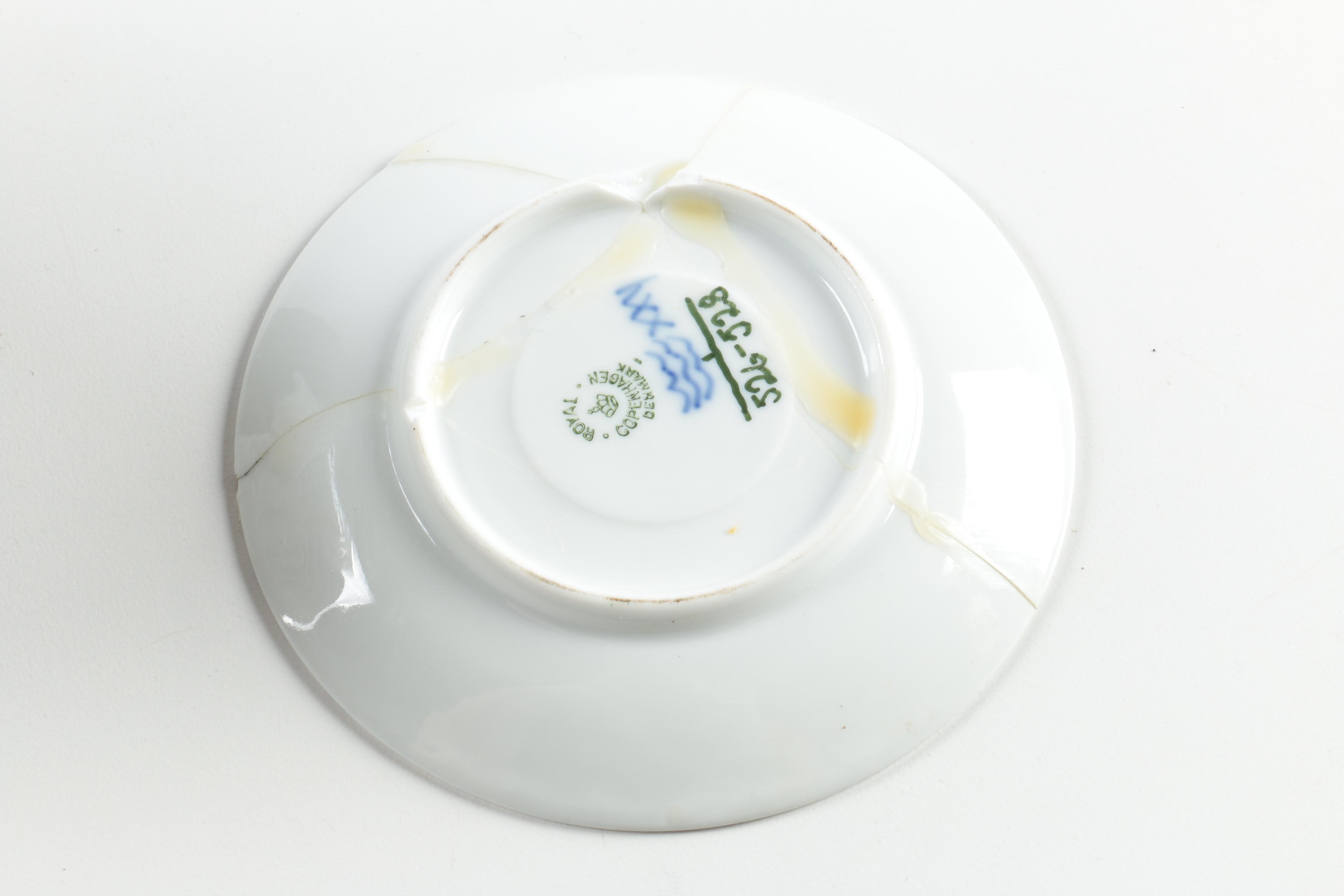 Royal Copenhagen "Blue Fluted" Porcelain Teacups and Saucers