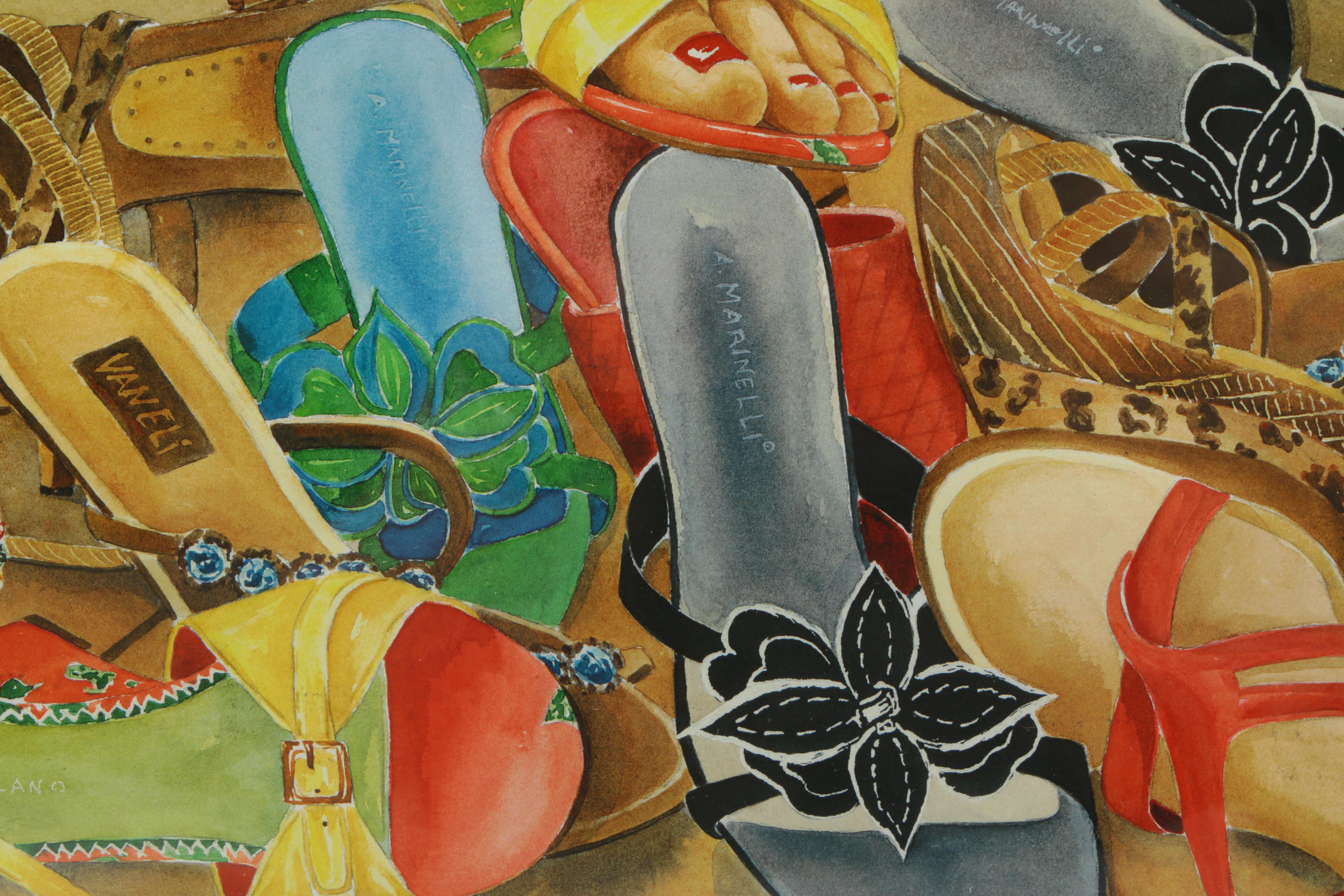 Offset Lithograph After Karen Seamon Watercolor Painting