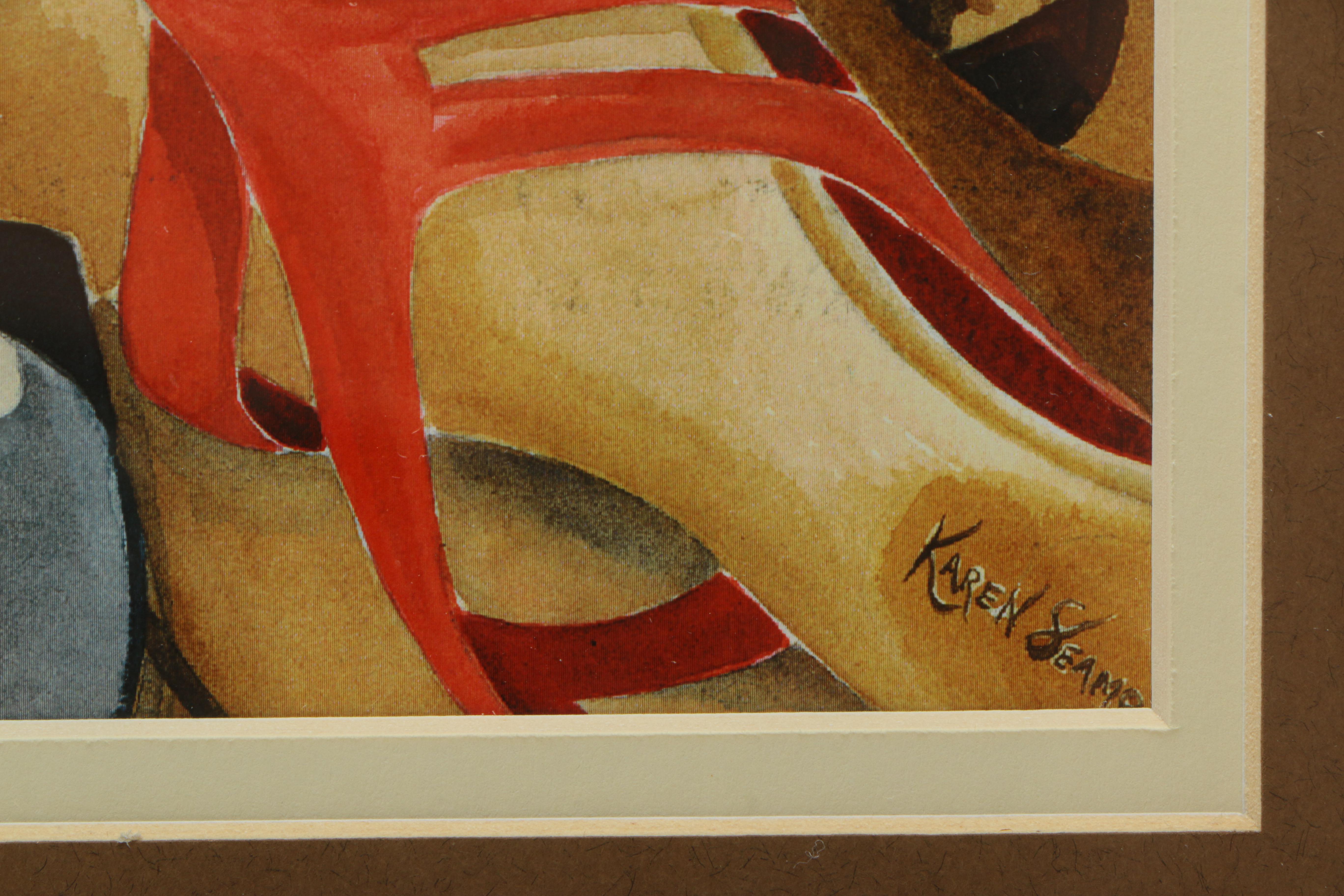 Offset Lithograph After Karen Seamon Watercolor Painting