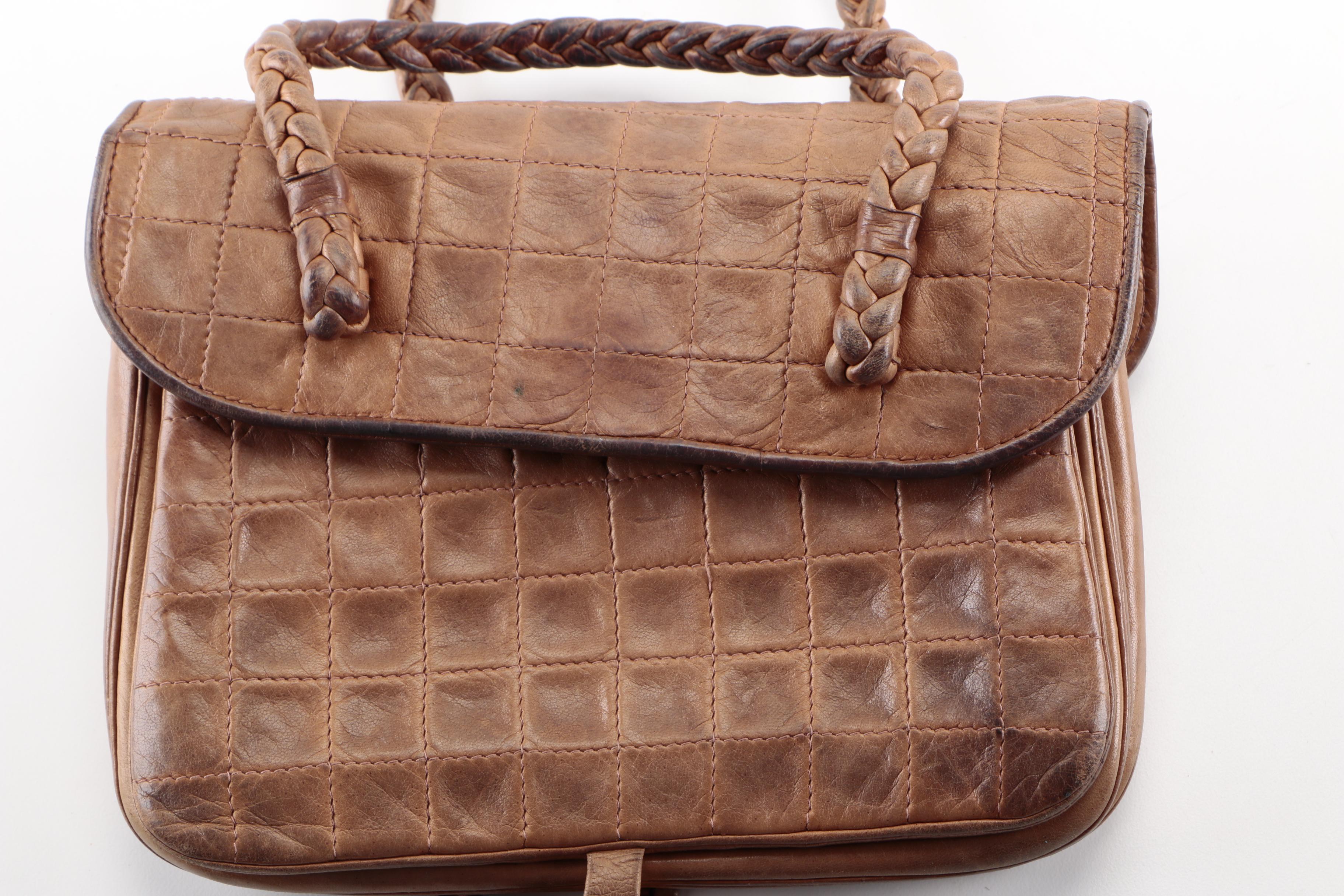 Collection of Vintage Leather Handbags Including Sonia Rykiel