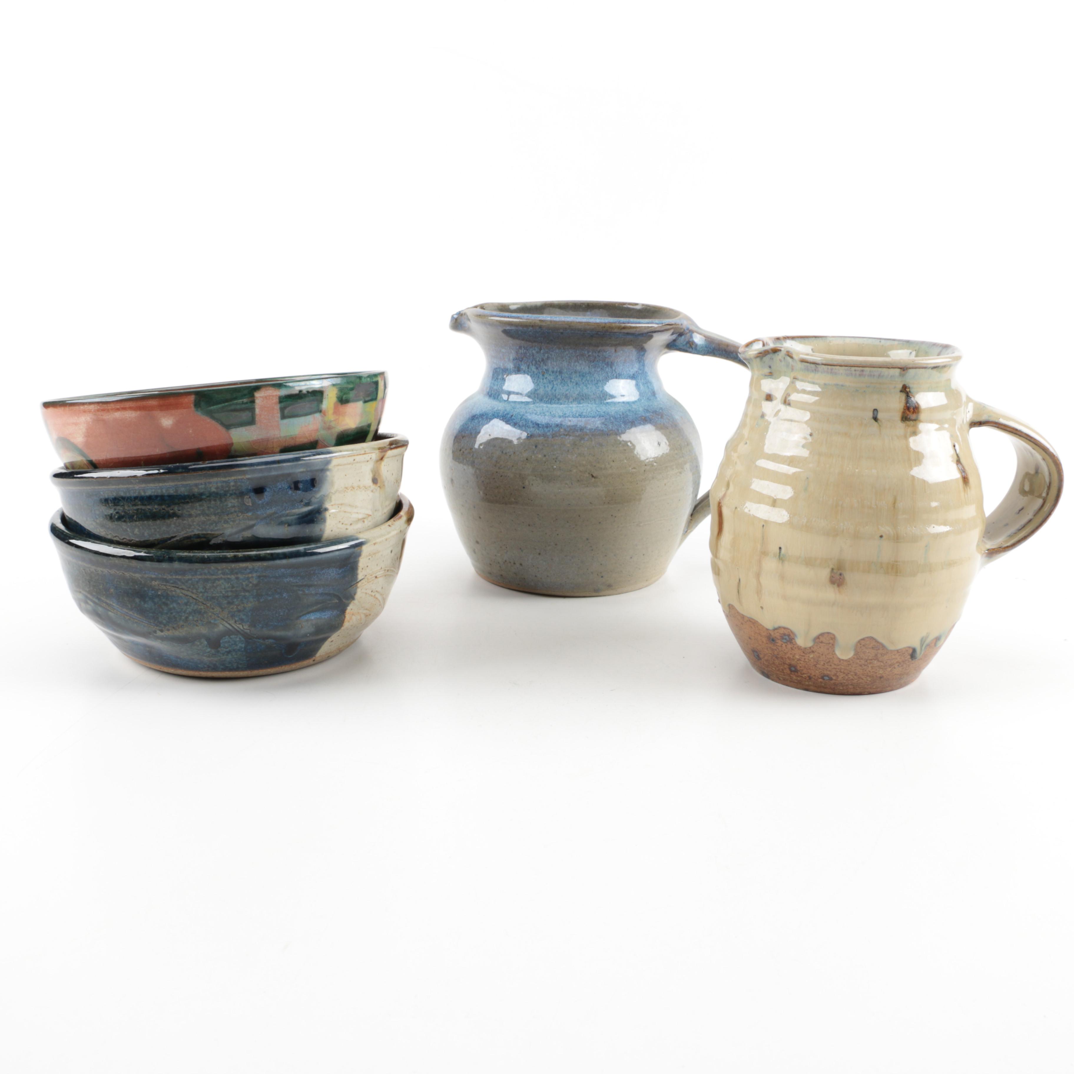 Art Pottery Bowls and Creamers