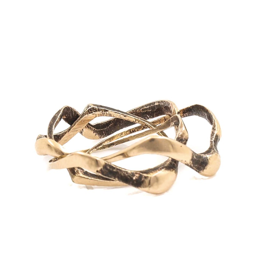 14K Yellow Gold Puzzle Ring