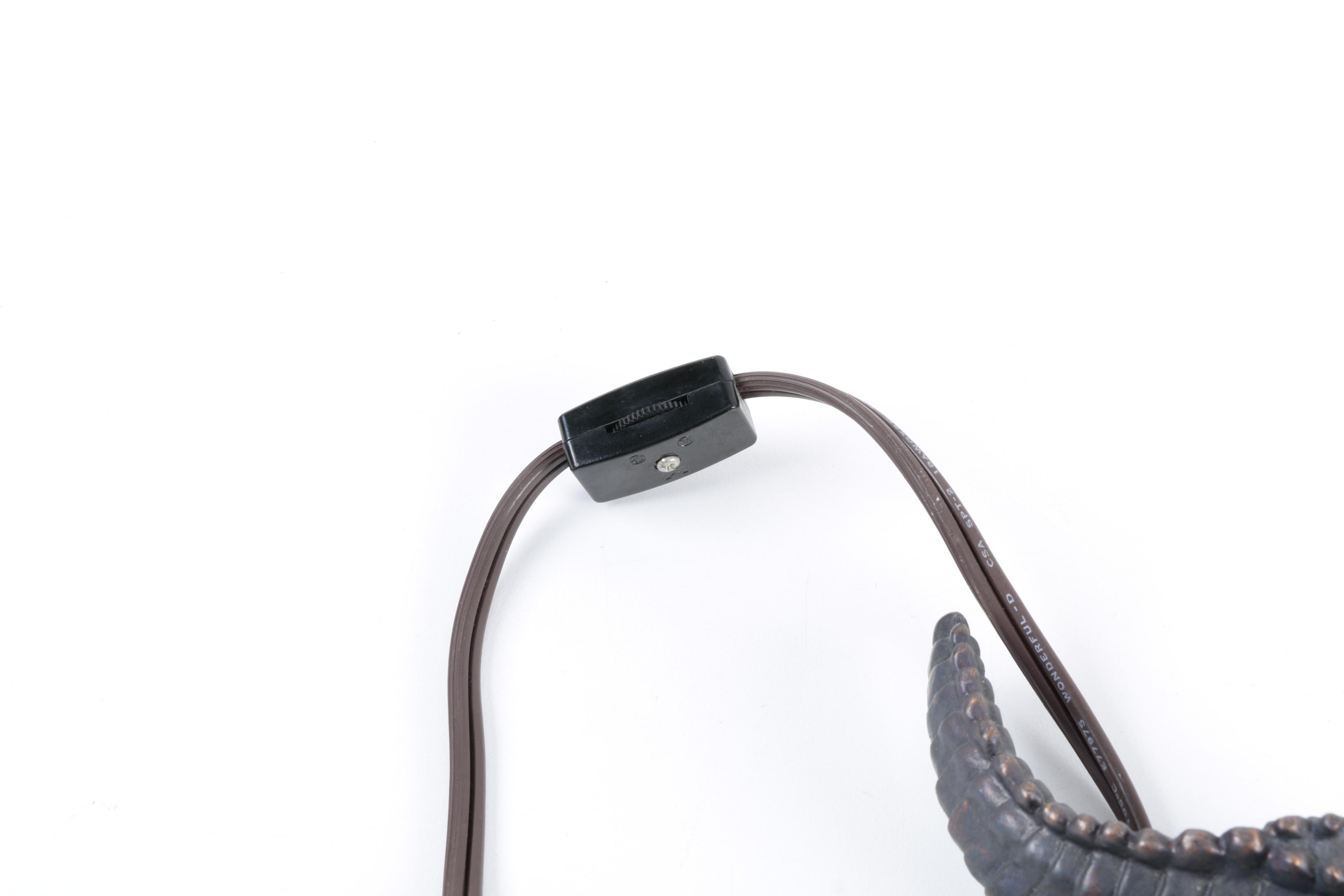 Cast Metal and Stained Glass Alligator Accent Lamp