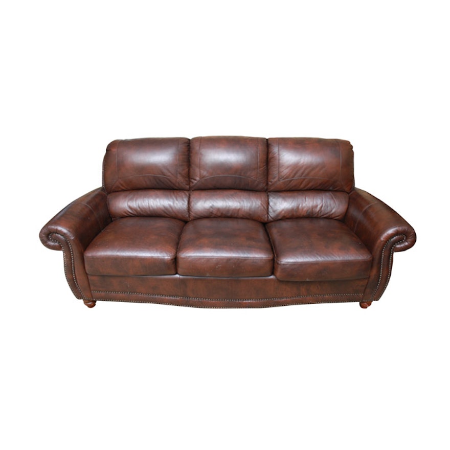 Brown Faux Leather Sofa