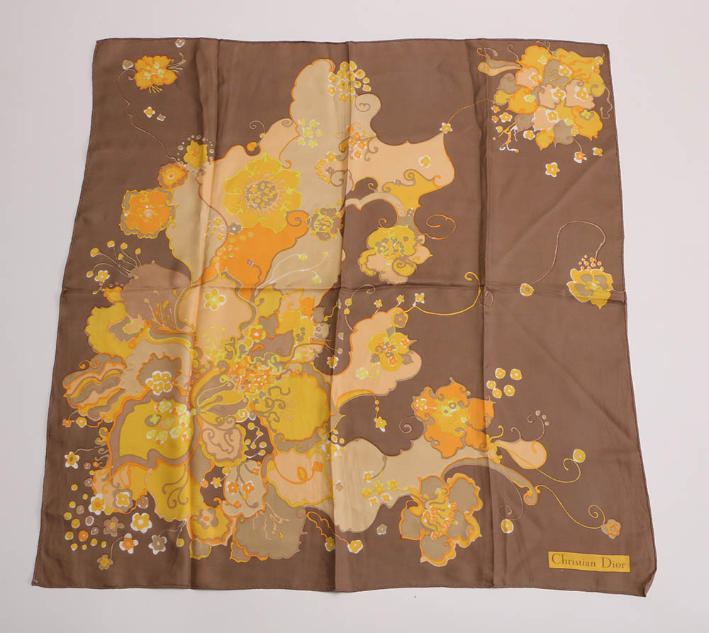 Christian Dior Floral Silk Scarf