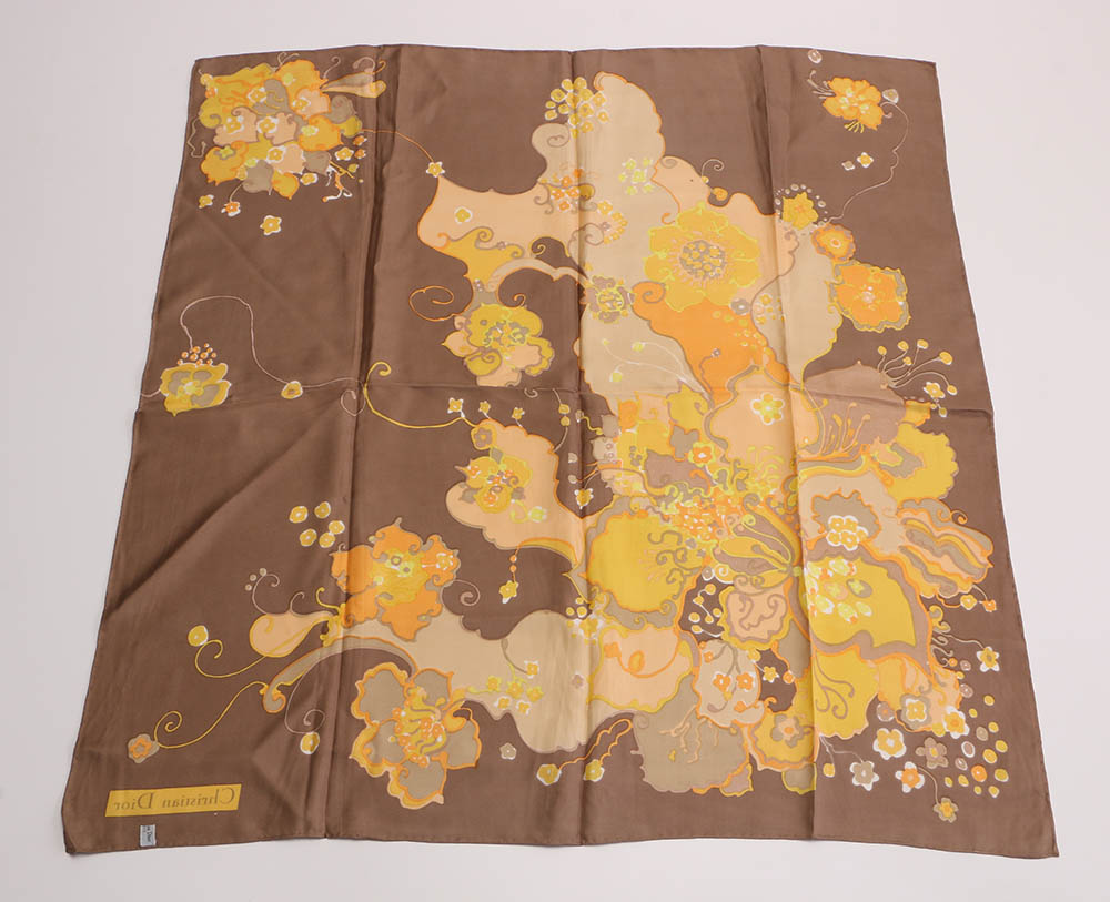 Christian Dior Floral Silk Scarf