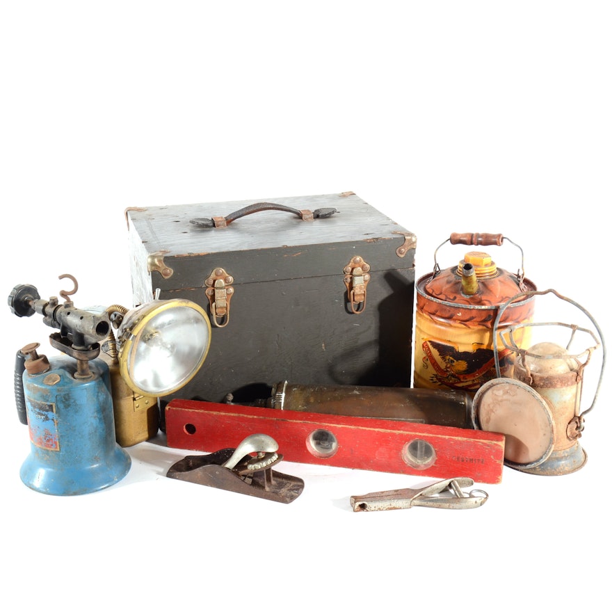 Collection of Vintage and Antique Tools and Household Items