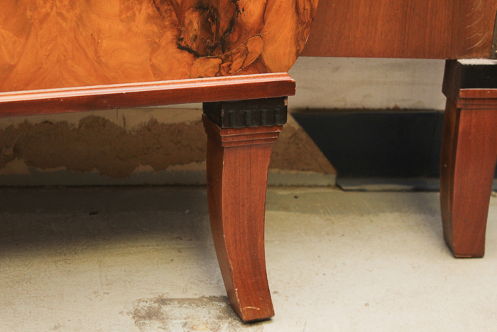 Vintage Art Deco Circassian Walnut Twin Size Bed Frame