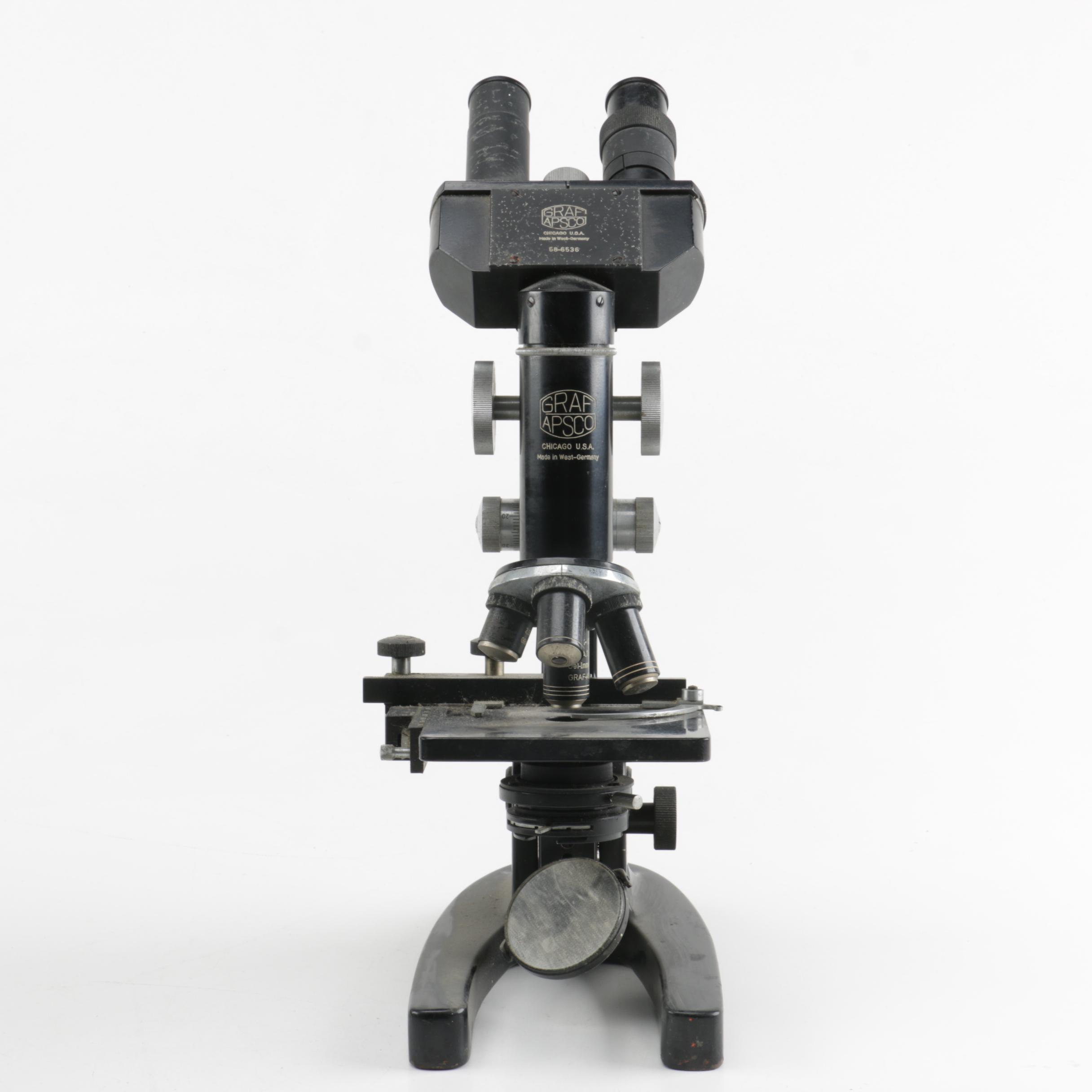 Graf Apsco Black Microscope in Box