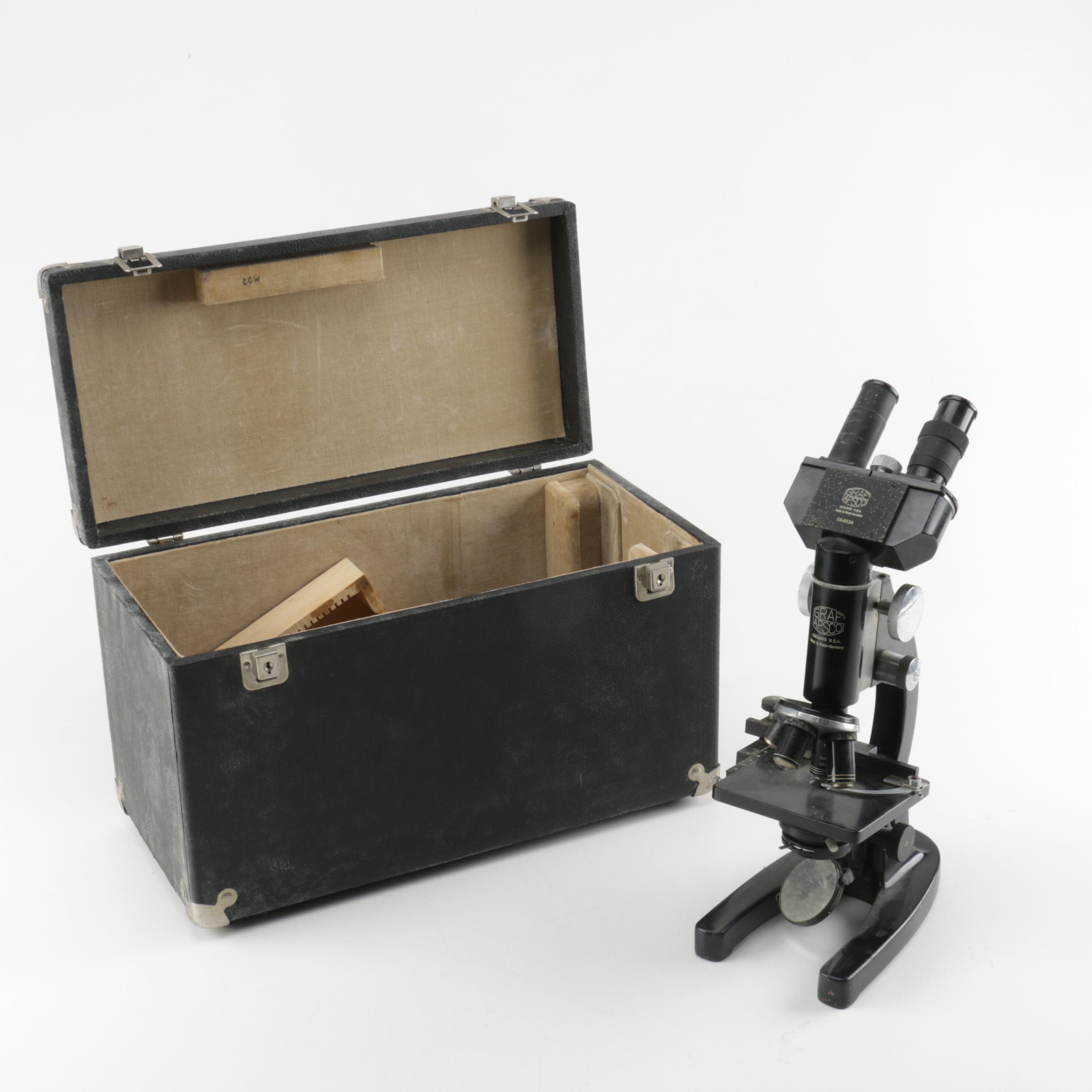 Graf Apsco Black Microscope in Box