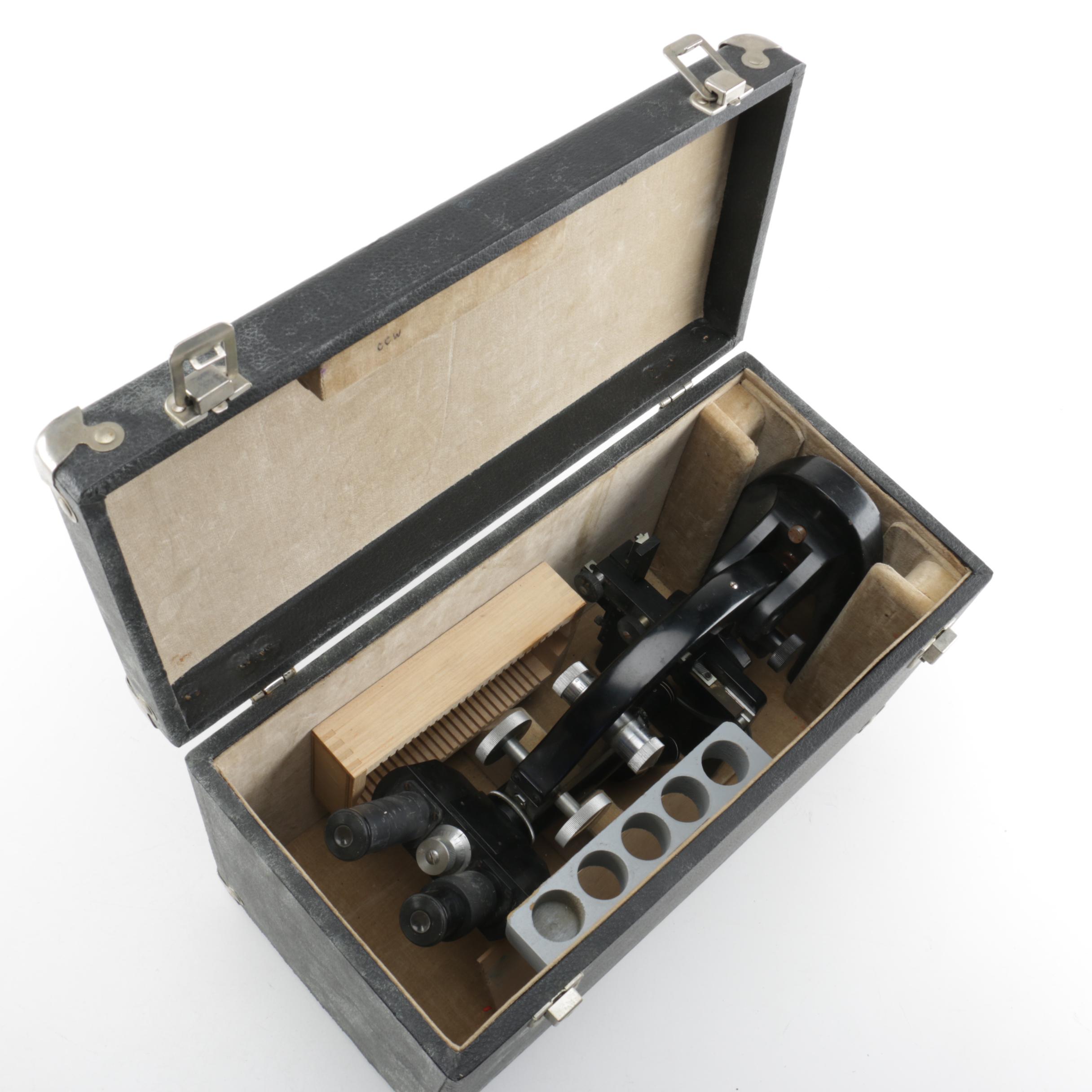 Graf Apsco Black Microscope in Box