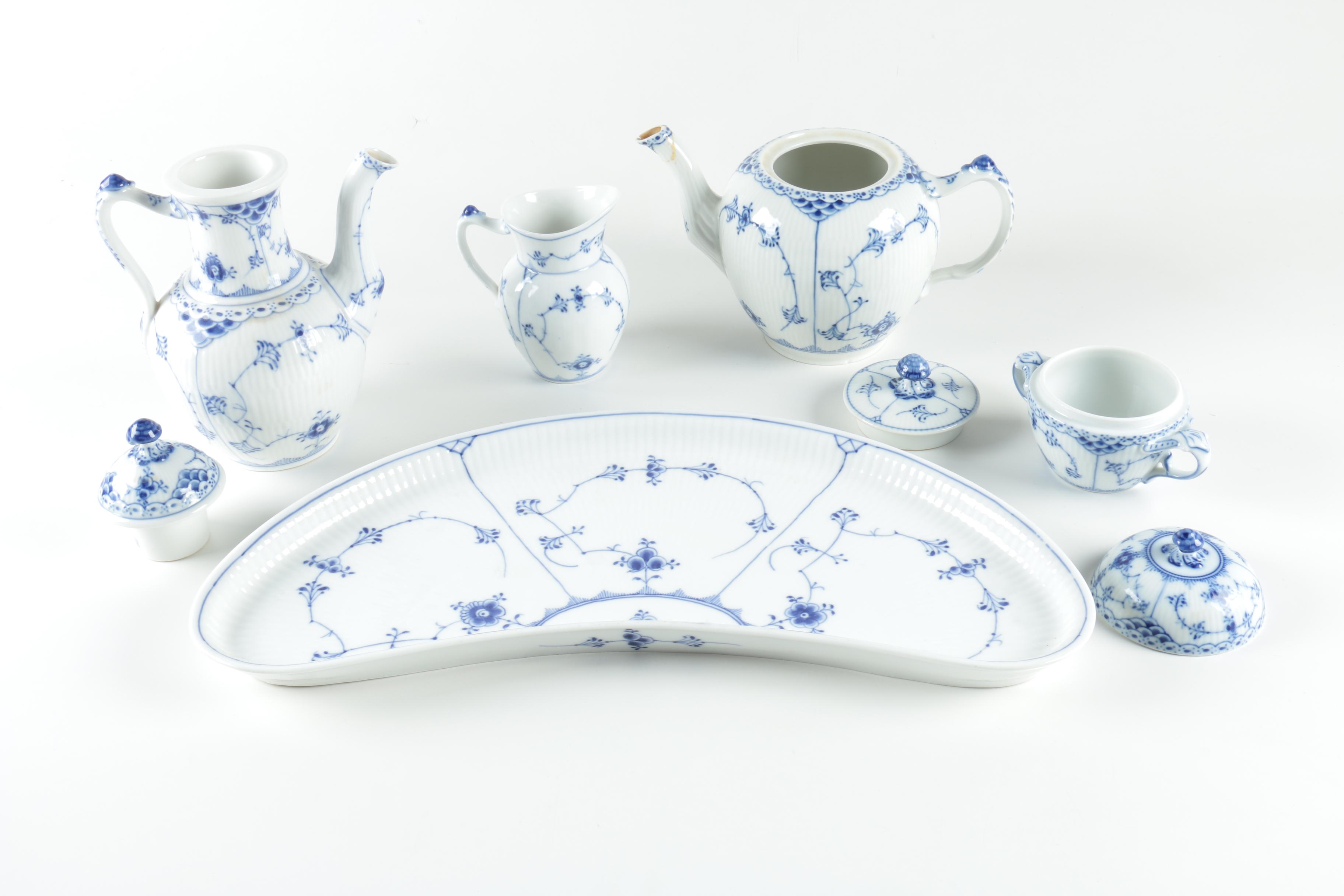 Royal Copenhagen "Blue Fluted" Porcelain Tea Service