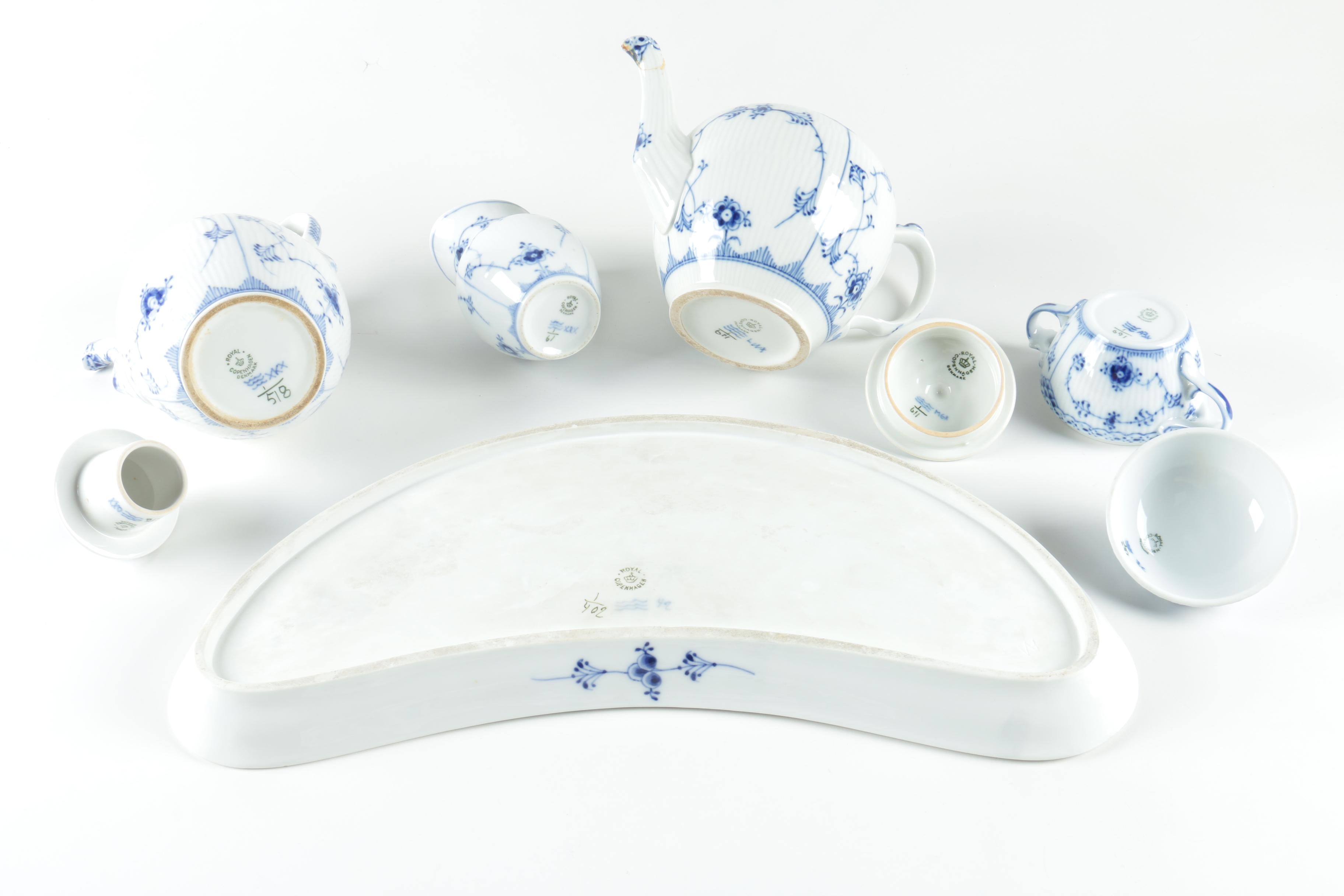 Royal Copenhagen "Blue Fluted" Porcelain Tea Service