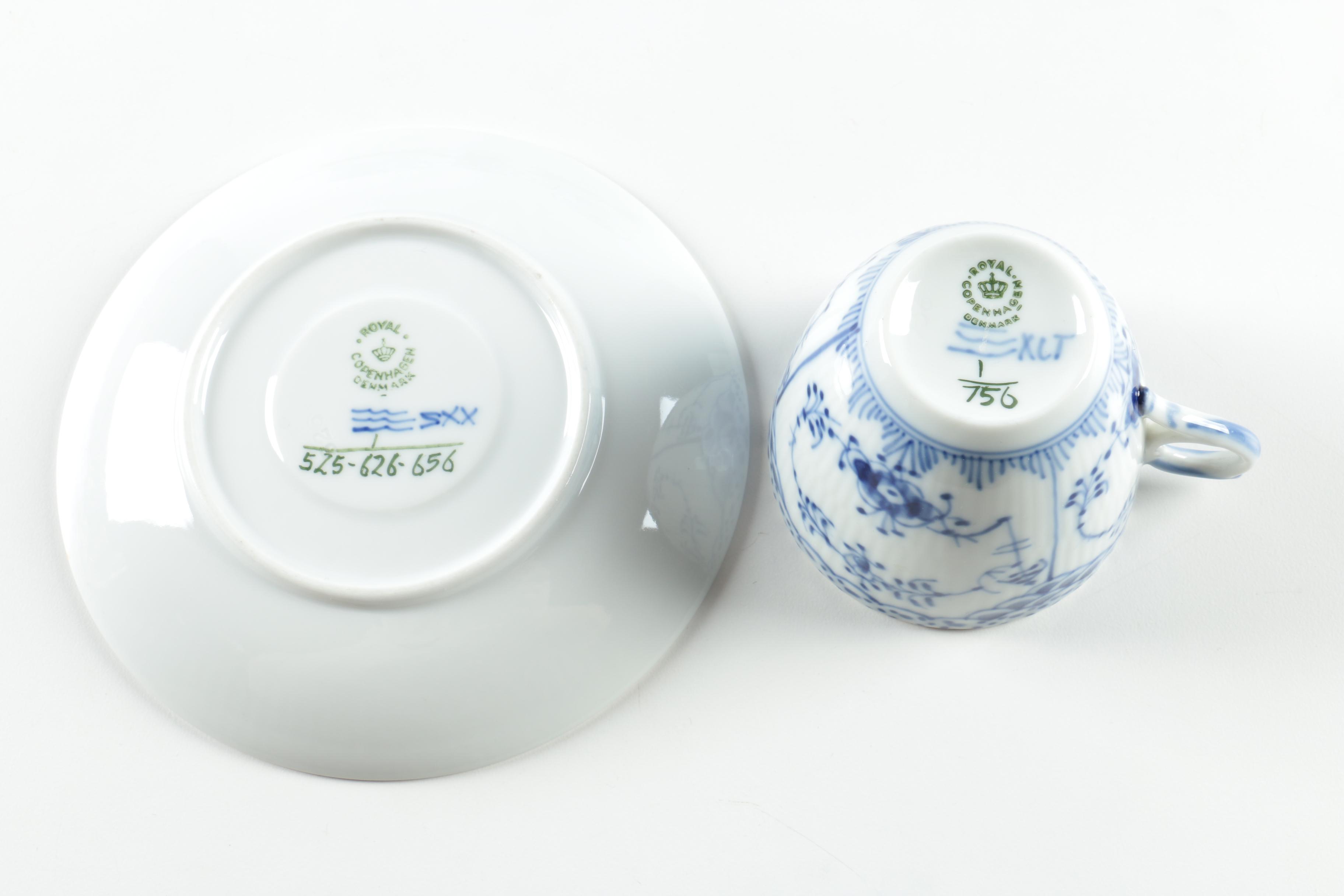 Royal Copenhagen "Blue Fluted" Porcelain Tea Service