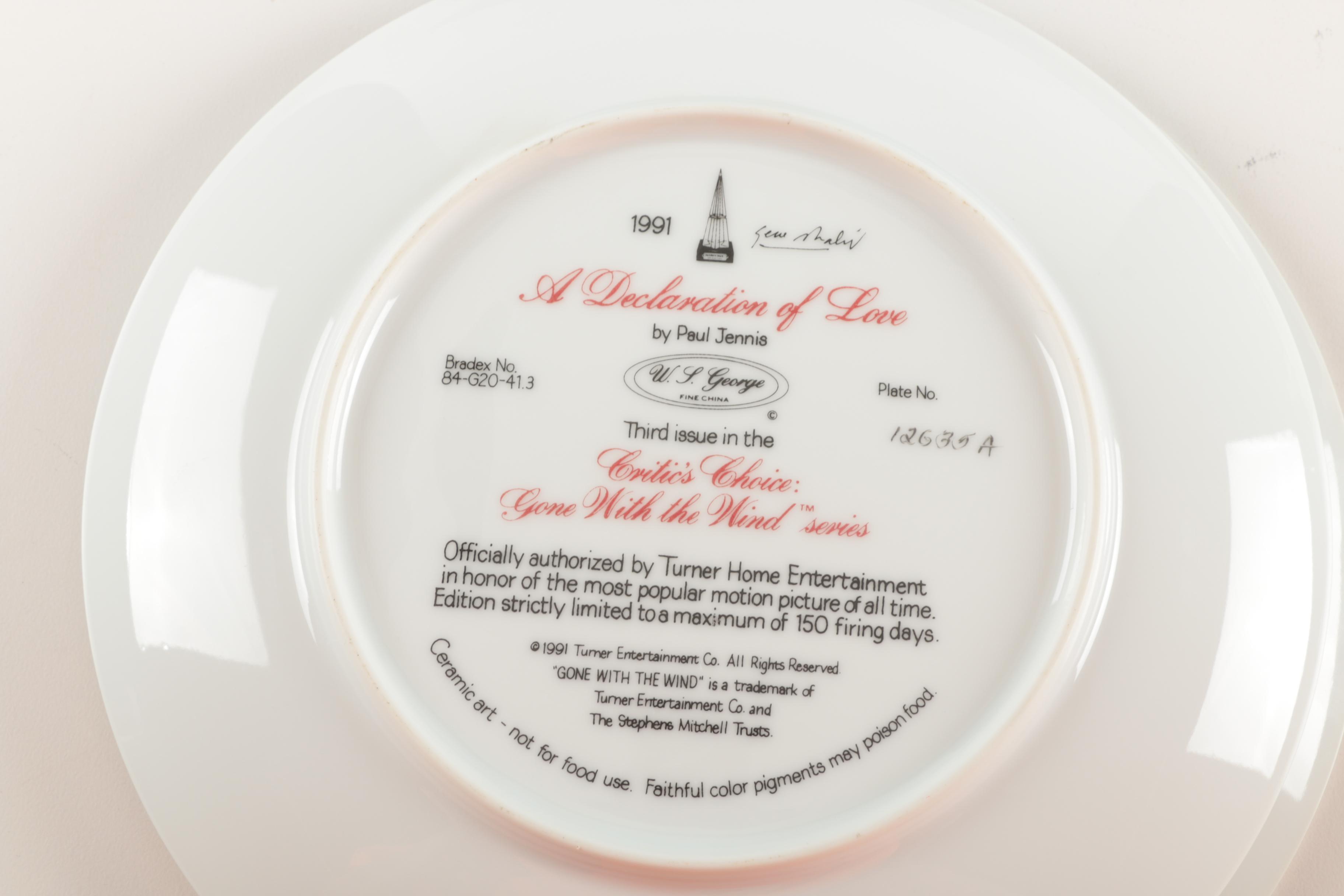 W.S. George "Gone With the Wind" Limited Edition Commemorative Plates