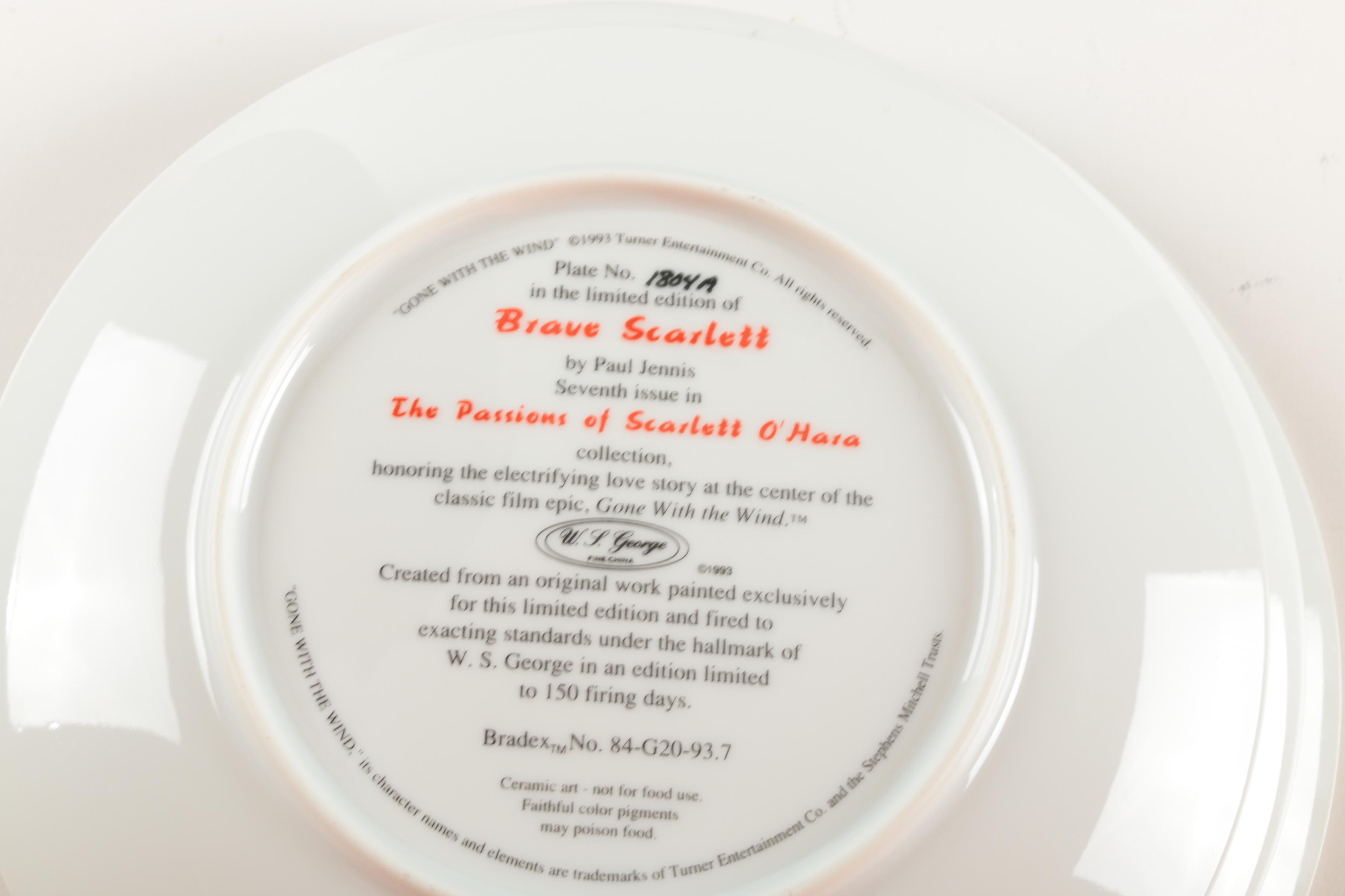 W.S. George "Gone With the Wind" Limited Edition Commemorative Plates